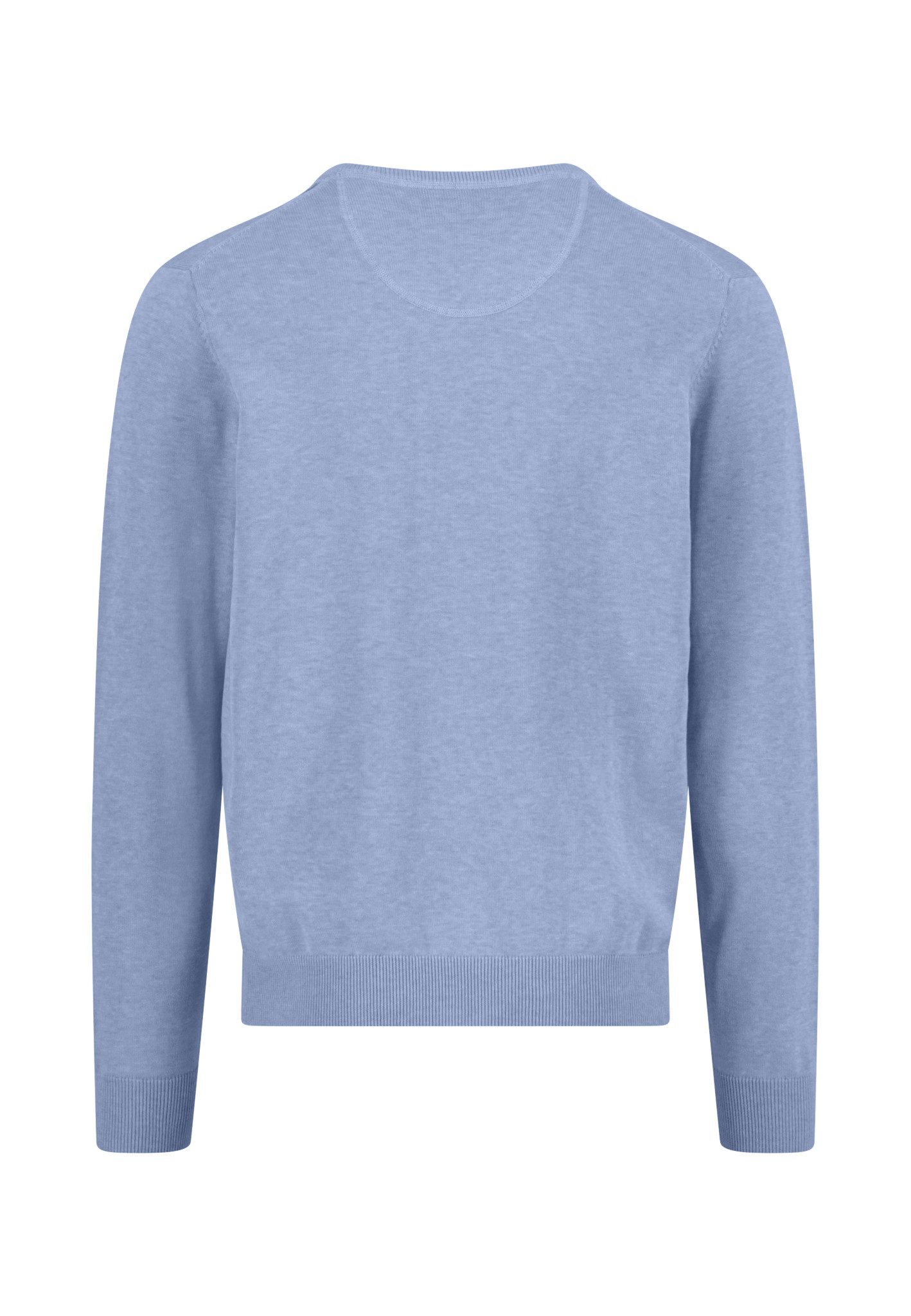 FYNCH-HATTON Strickpullover - Feinstrickpullover aus reiner Baumwolle mit V-Ausschnitt - Pullover