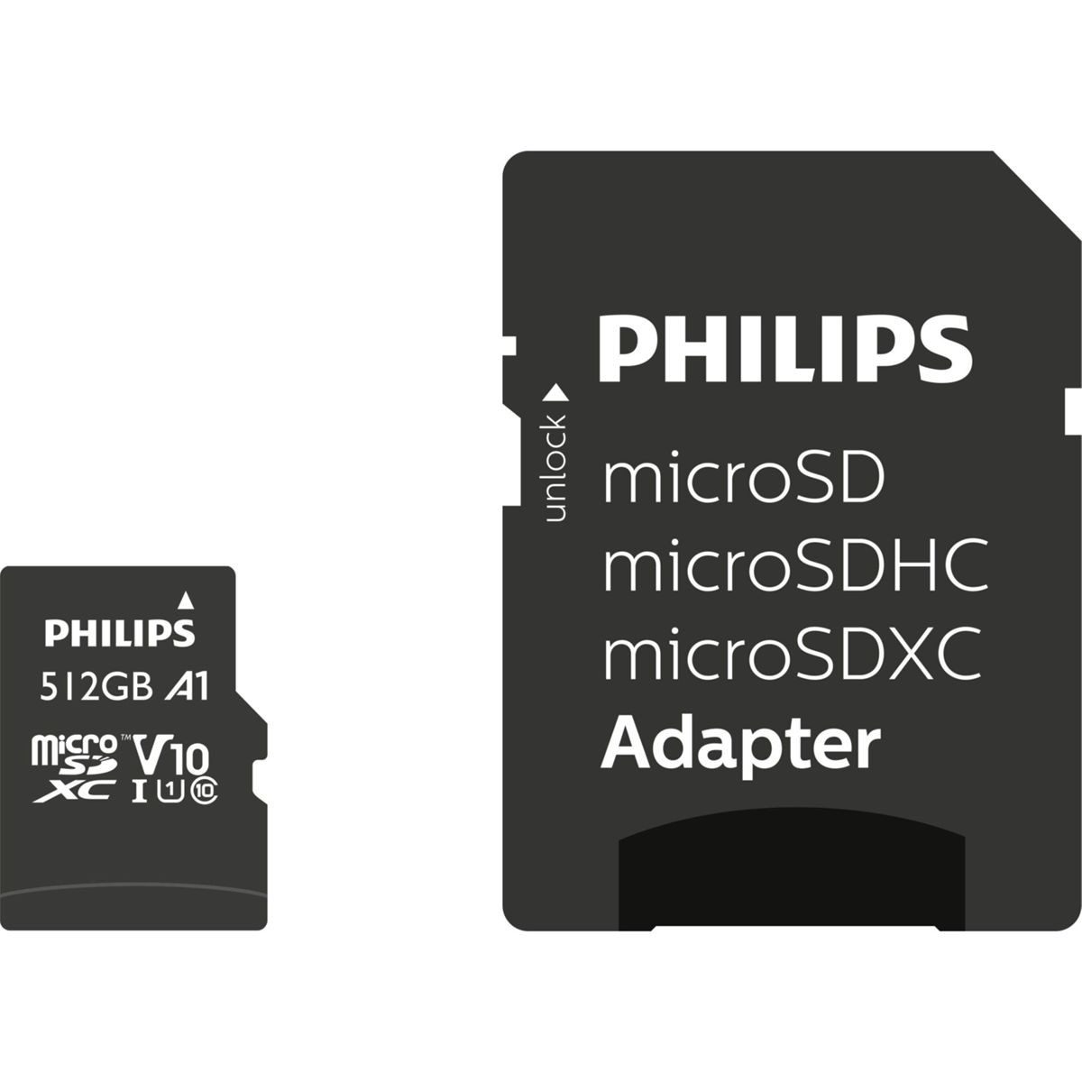 Philips MicroSDXC Card 512GB Class 10 UHS-I U1 incl. Micro SD-Karte