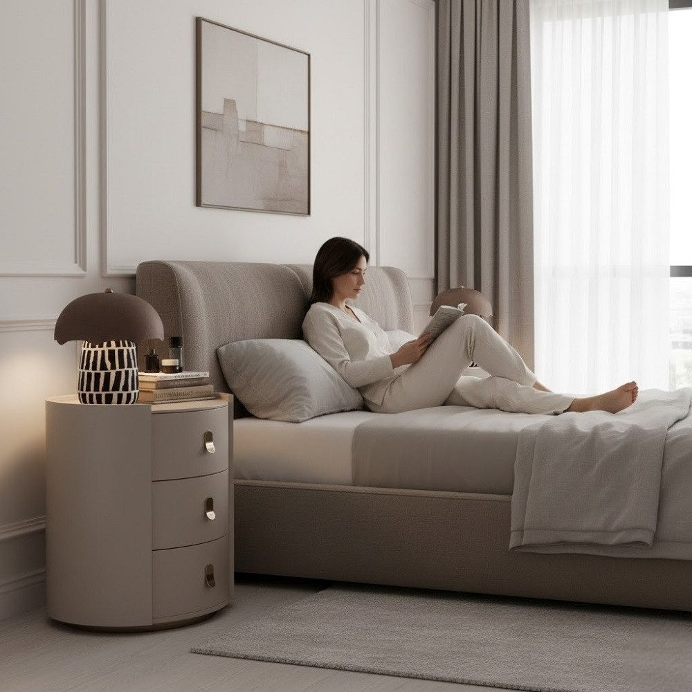 JVmoebel Nachttisch Kommode Tisch Nachtschrank mit 3 Schubladen Sofort (1x Nachttisch), Made in Europa