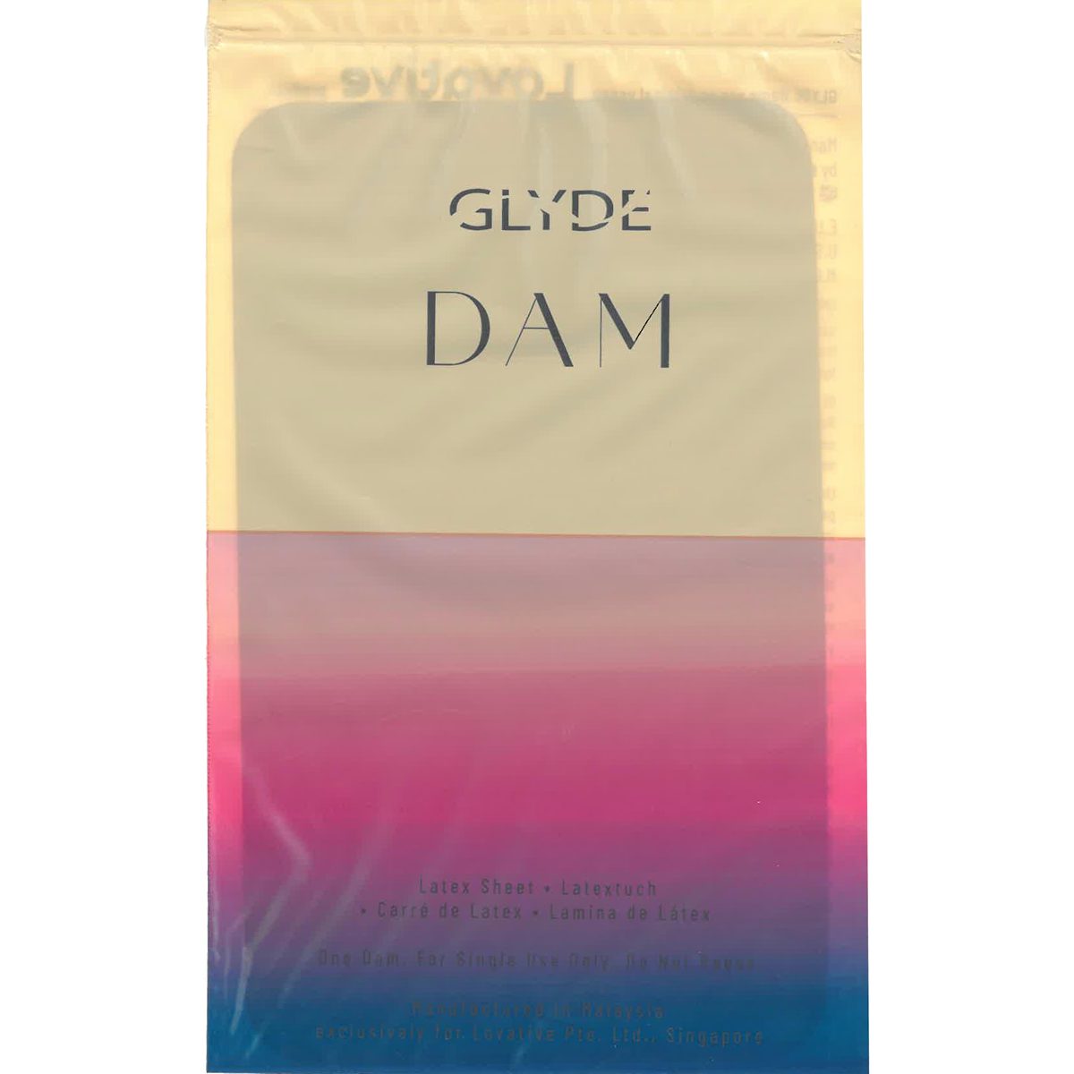 Glyde Kondome Glyde Oral Dental Dams 100 farbige Latex-Schutz- Lecktücher mit Duft Variante: Creme/Vanilla, 100 St., seidenweiche Latex-Tücher für Oralverkehr, Gelb gefärbt - Lecktücher mit Vanilleduft