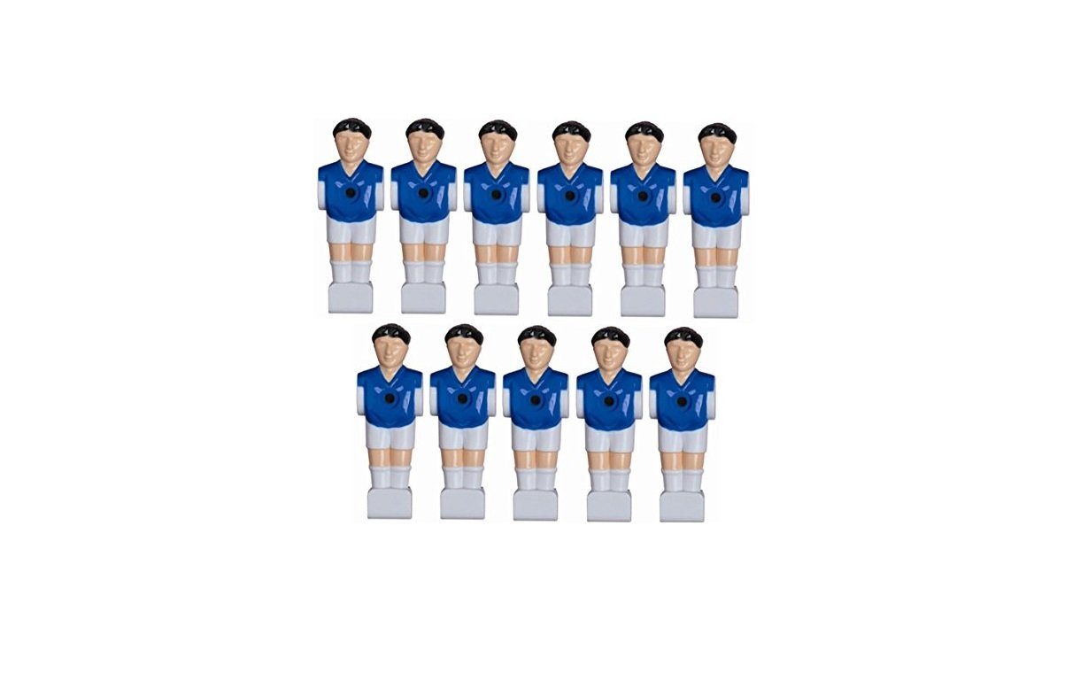 Charlsten Kickertisch 11 Kickerfiguren 16 mm blau-weiß Komplett Set
