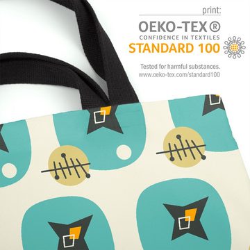 VOID Henkeltasche (1-tlg), 70er Design Muster Deko Retro Design Muster 70er Sterne Beige Wohnzim