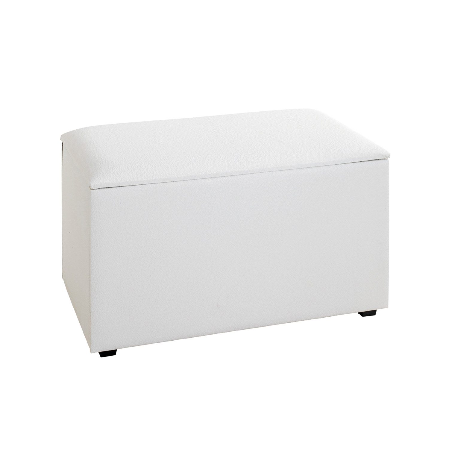 Sitztruhe Truhe - weiß - Kunstleder, MDF - H. 42cm x B. 65cm - Sitzbank