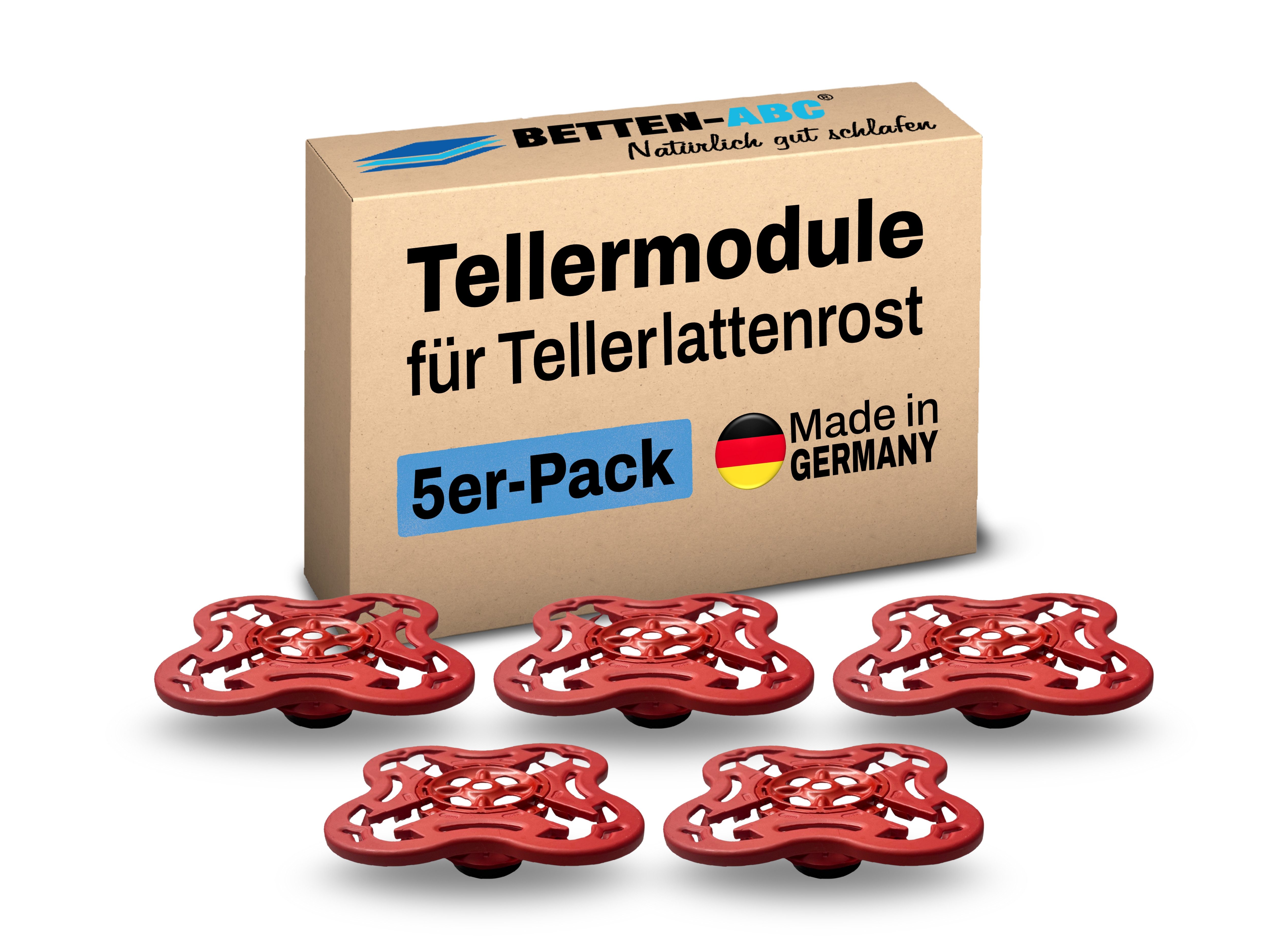 Lattenrost Tellermodule für Tellerlattenrost, Härtegrad verstellba, im 5er Set, Betten-ABC