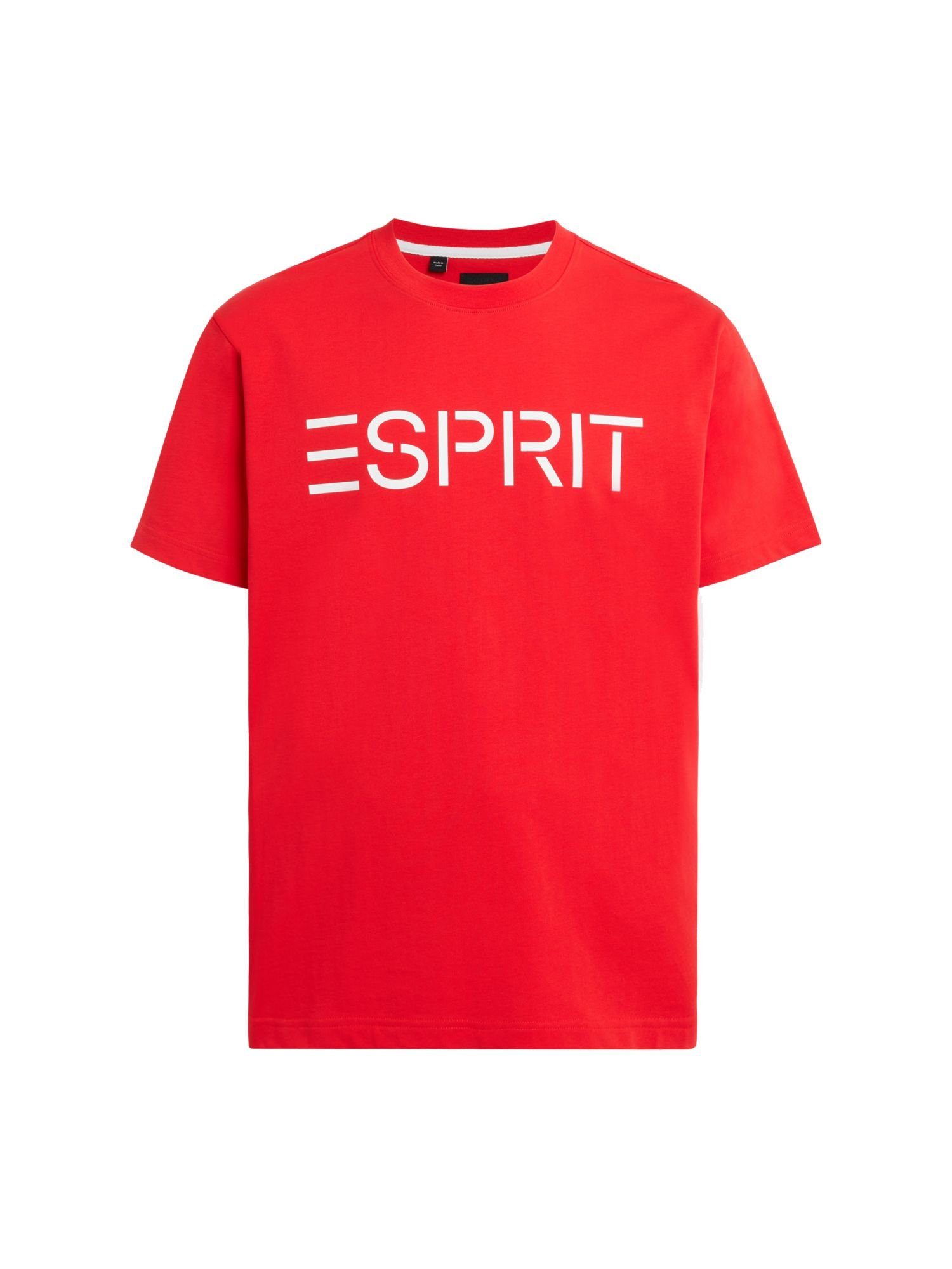 Esprit T-Shirt T-Shirt mit Logo (1-tlg) ORANGE RED