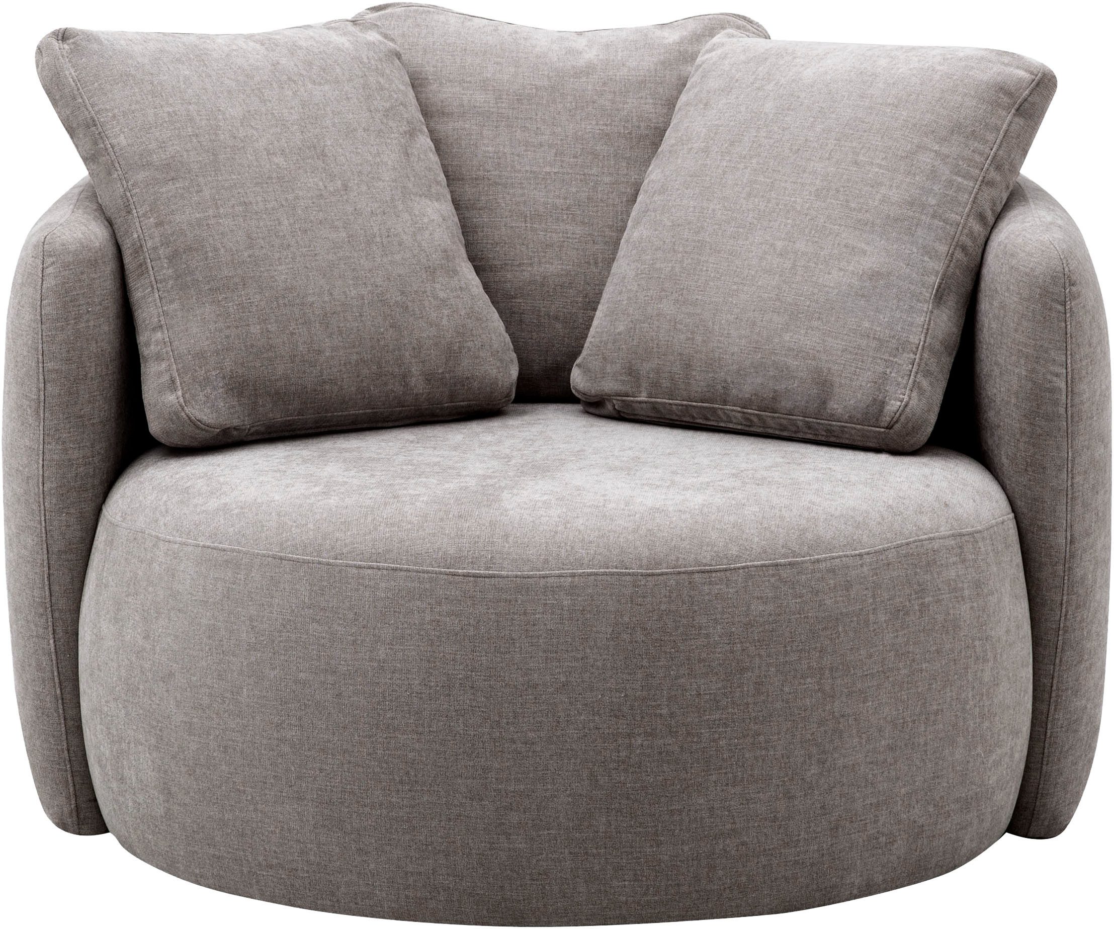 OTTO home Sessel Kaarl, moderner Rundsessel, Loungesessel, Loveseat, Webstoff, in fünf Farben, inkl. Rückenkissen, zeitloses Design