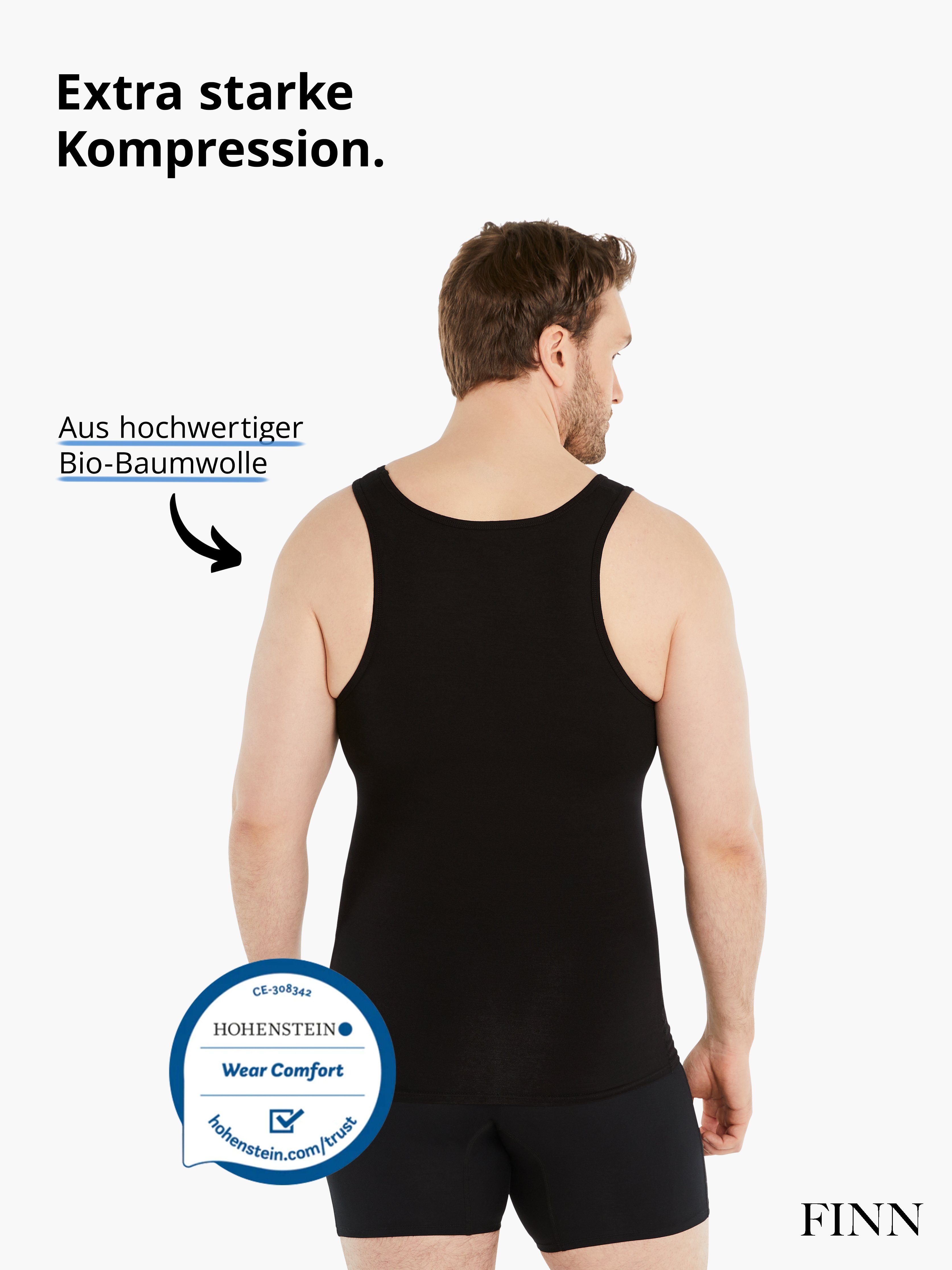 FINN Design Shapinghemd mit starker Kompression -Formendes Tank Top Herren mit Bauchweg Effekt Shapewear Unterhemd aus Baumwolle für einen flacheren Bauch