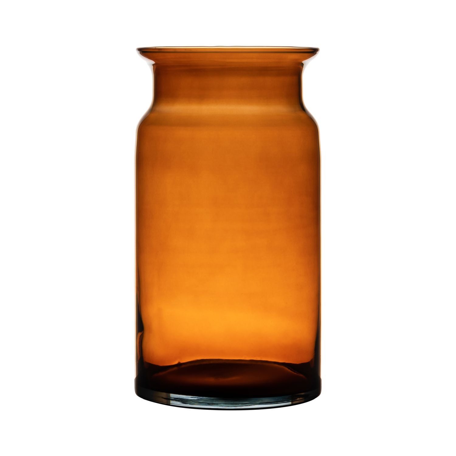 INNA-Glas Tischvase Blumenvase Glas Hanna Earth, orange-braun-klar, 29,5cm, Ø15cm