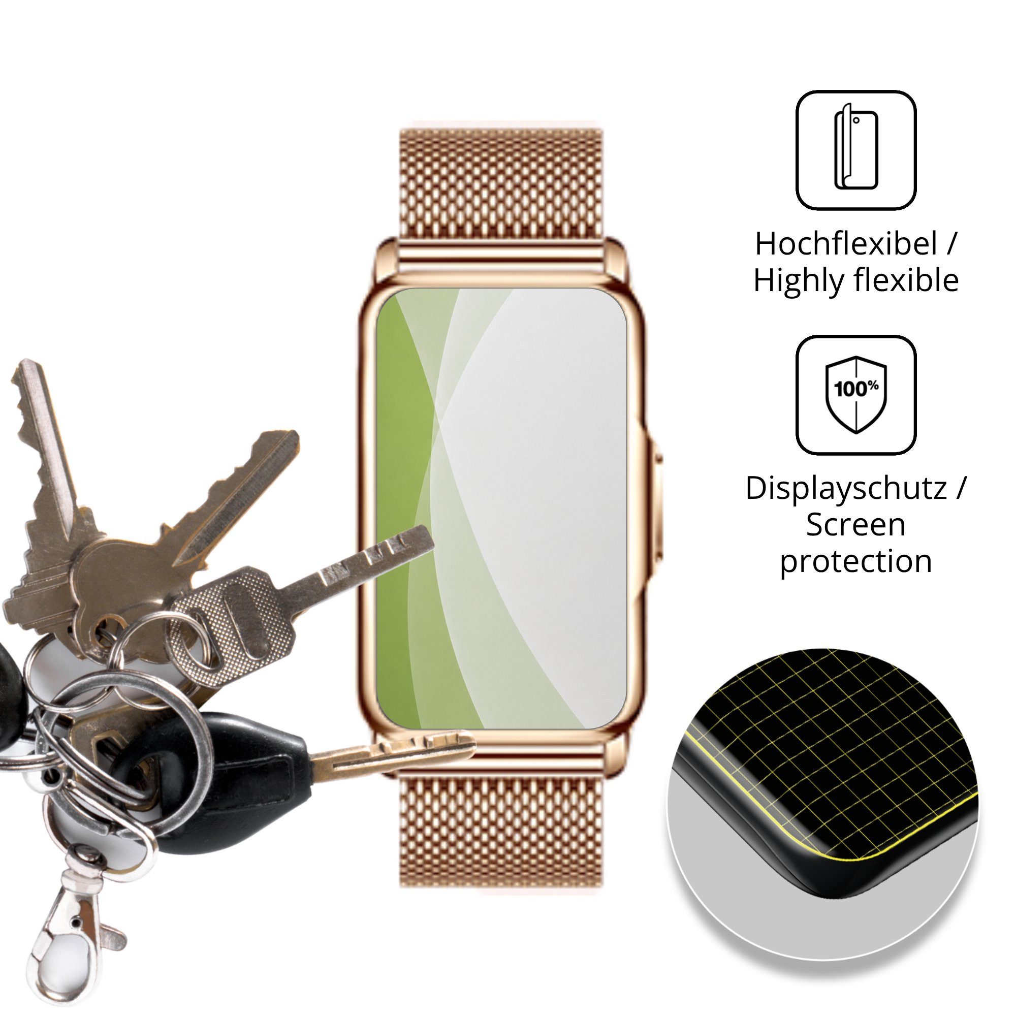dipos Displayschutzfolie Schutzfolie für Kesasohe H80 1.47 Zoll, 2 Stück, Displayschutz Schutz Folie Made in Germany