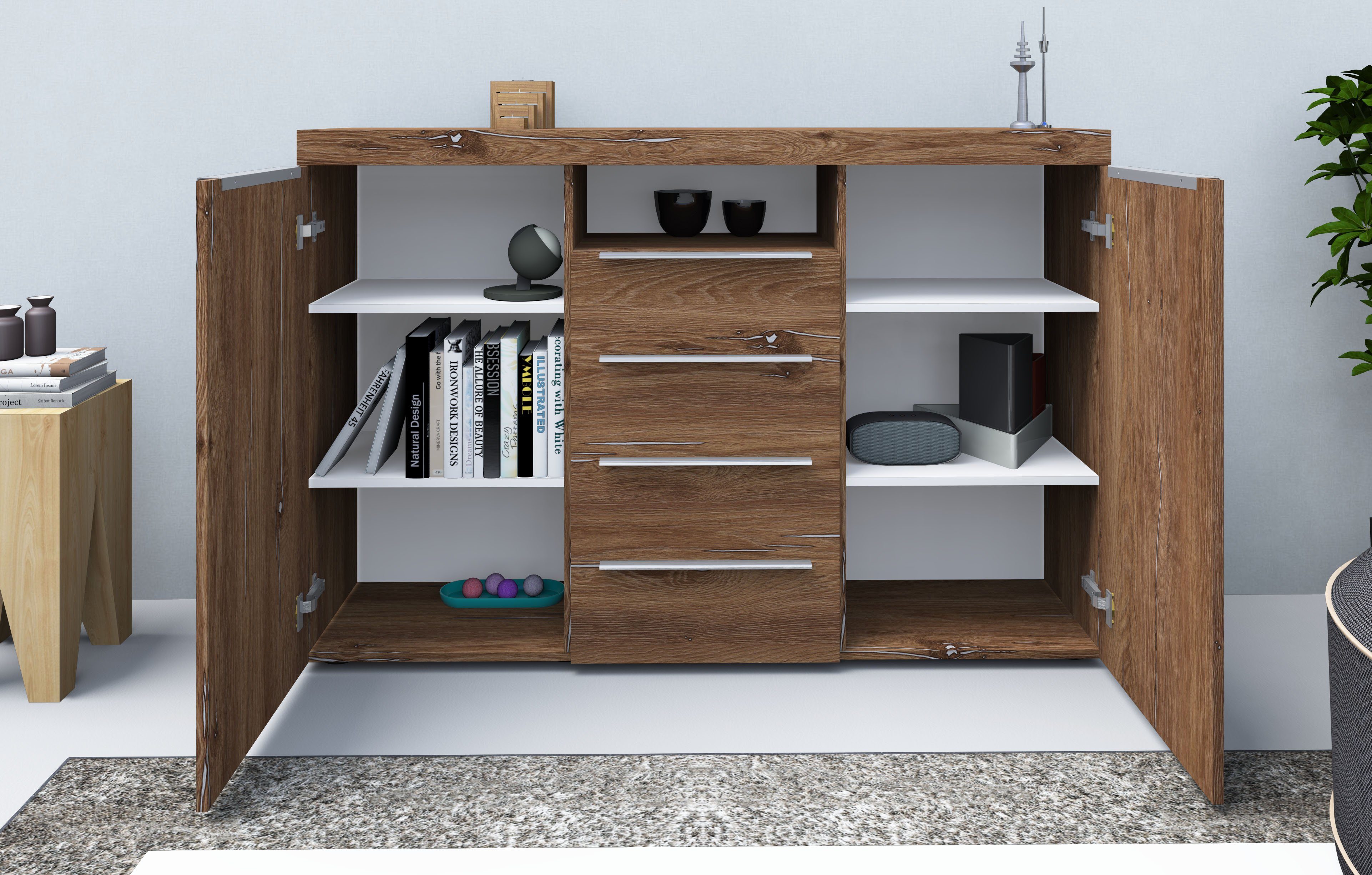 borchardt Möbel Highboard Durban, Breite 139 cm