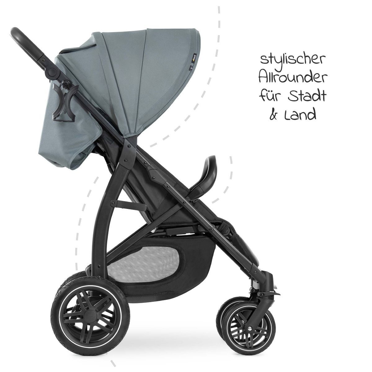Hauck Kinder-Buggy Rapid 4D - Jungle Green, Sportwagen mit Einhand-Faltmechanismus, höhenverstellbar bis 25 kg – Bild 3 von 5