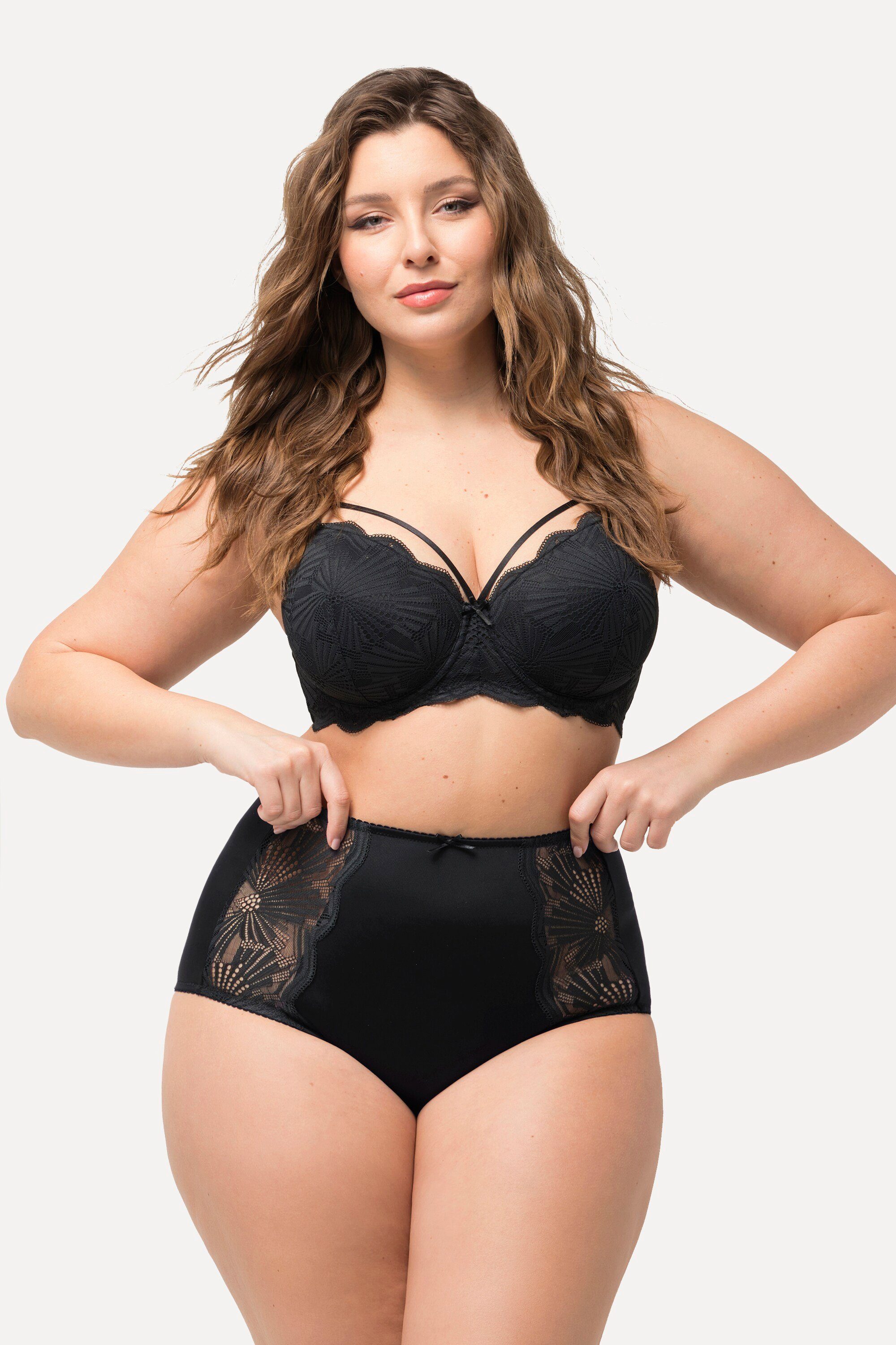 Ulla Popken Slip Maxislip seitliche Spitze Mikrofaser günstig online kaufen