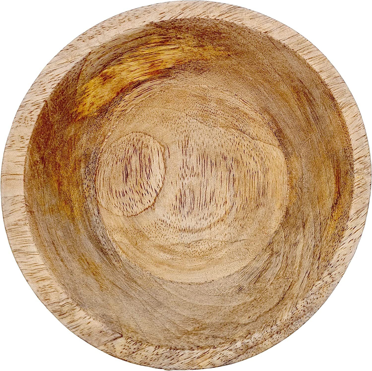 (1 für FILOU St), Holz Mangoholz braun Schale Meinposten Lebensmittel Kleine Dekoschale rund natur geeignet