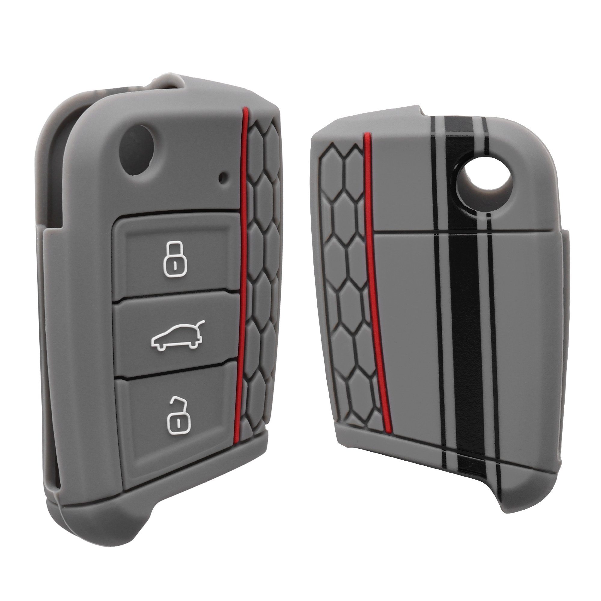 VW MK7, Schwarz Schlüsseltasche kwmobile Schlüssel 7 Cover Schlüsselhülle Autoschlüssel Golf Hülle für Case