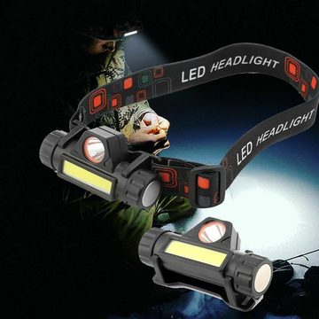 LETGOSPT LED Stirnlampe LED Stirnlampe Wiederaufladbar Kopflampe IPX4 Wasserdicht (Geeignet für Camping, Joggen und Wandern), Winkel und Kopfband einstellbar