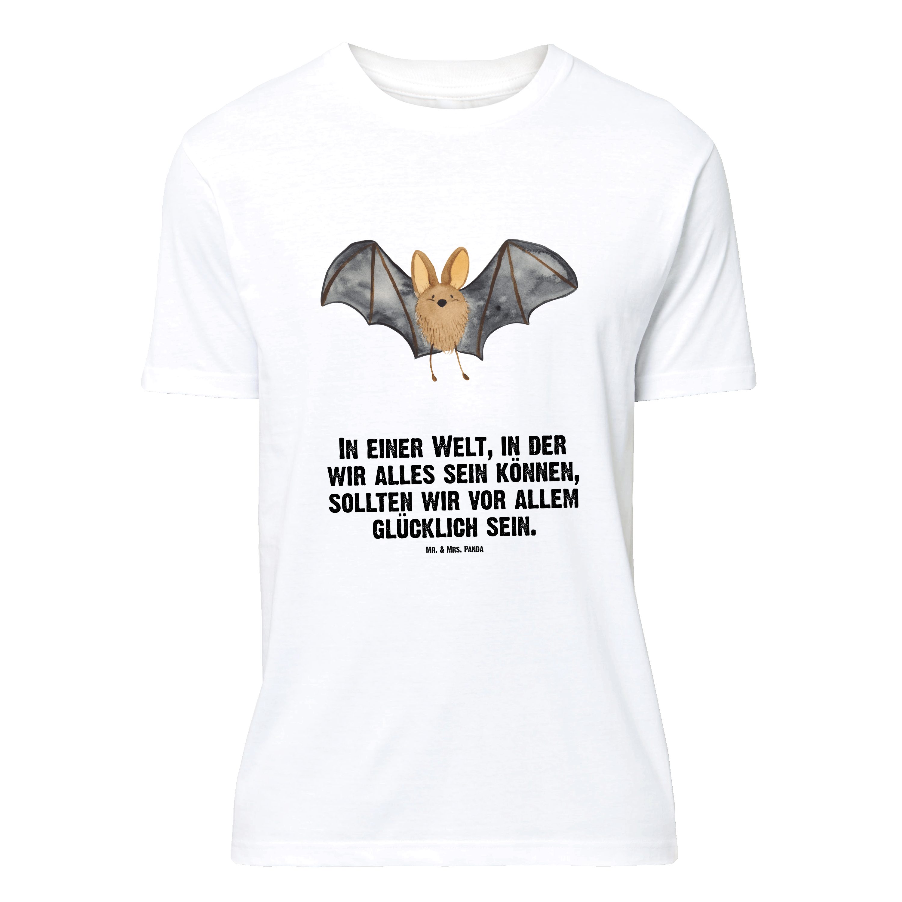 Mr. & Mrs. Panda T-Shirt Fledermaus Flügel, Größe L T-Shirt, Weiß, T-Shirt, Shirt, Lustige Spr (Packung) Shirt T-Shirt mit Spruch T-Shirt