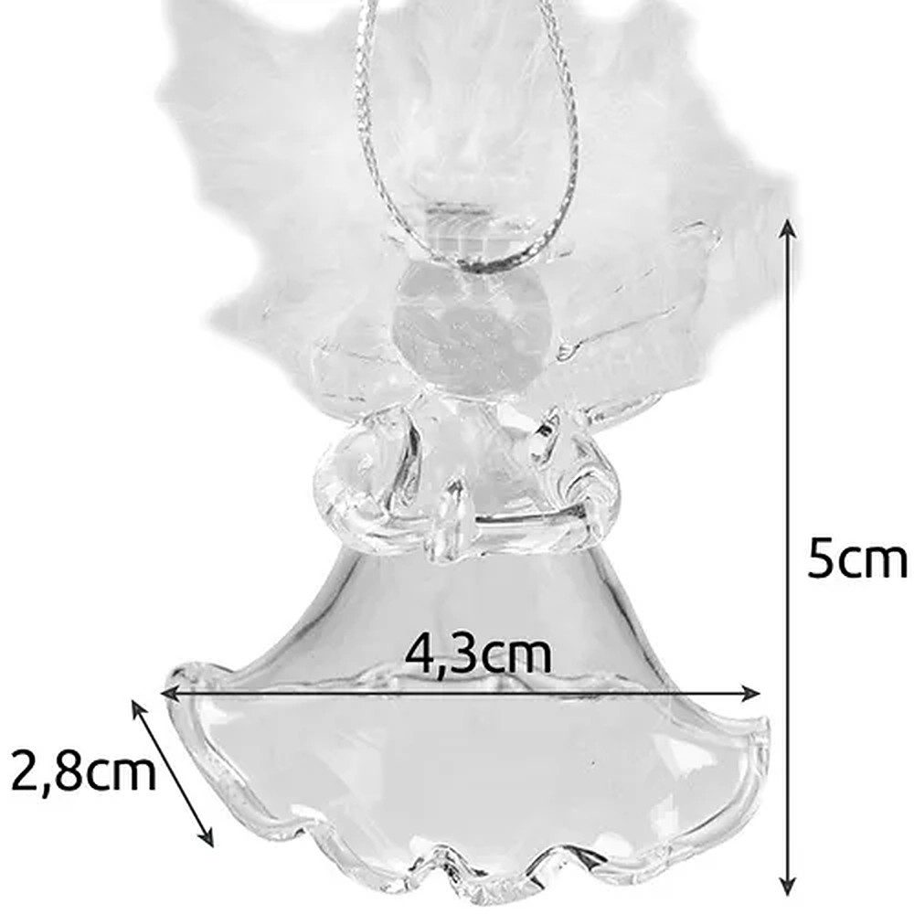 Ruhhy Christbaumschmuck Glasengel Baumanhänger (6-tlg), Glas mit Federflügeln, bruchsicher verpackt, 6er-Set