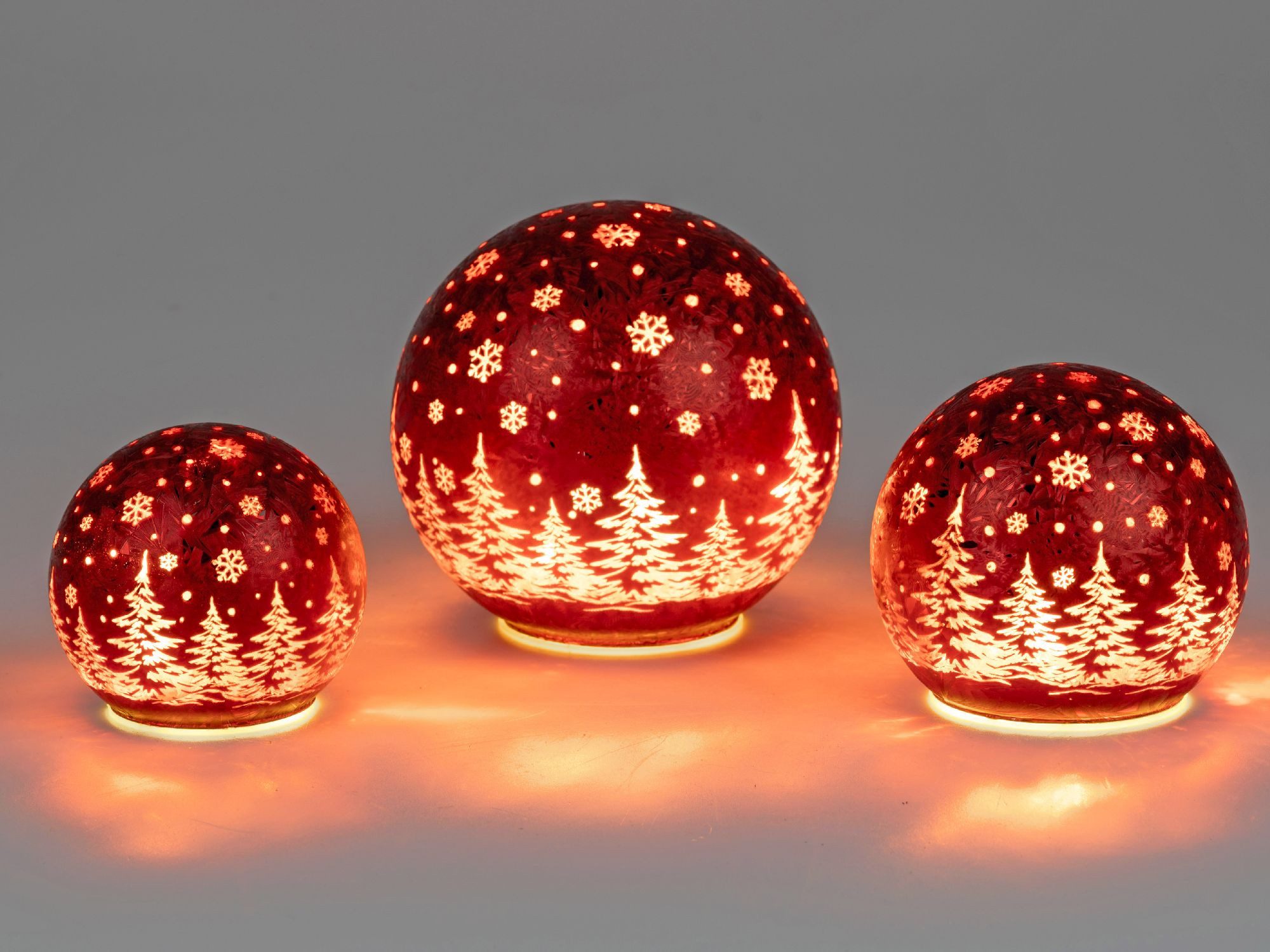 formano Tischleuchte Winterwald, LED, Mit Timerfunktion, Rot, Winterwald, H: cm