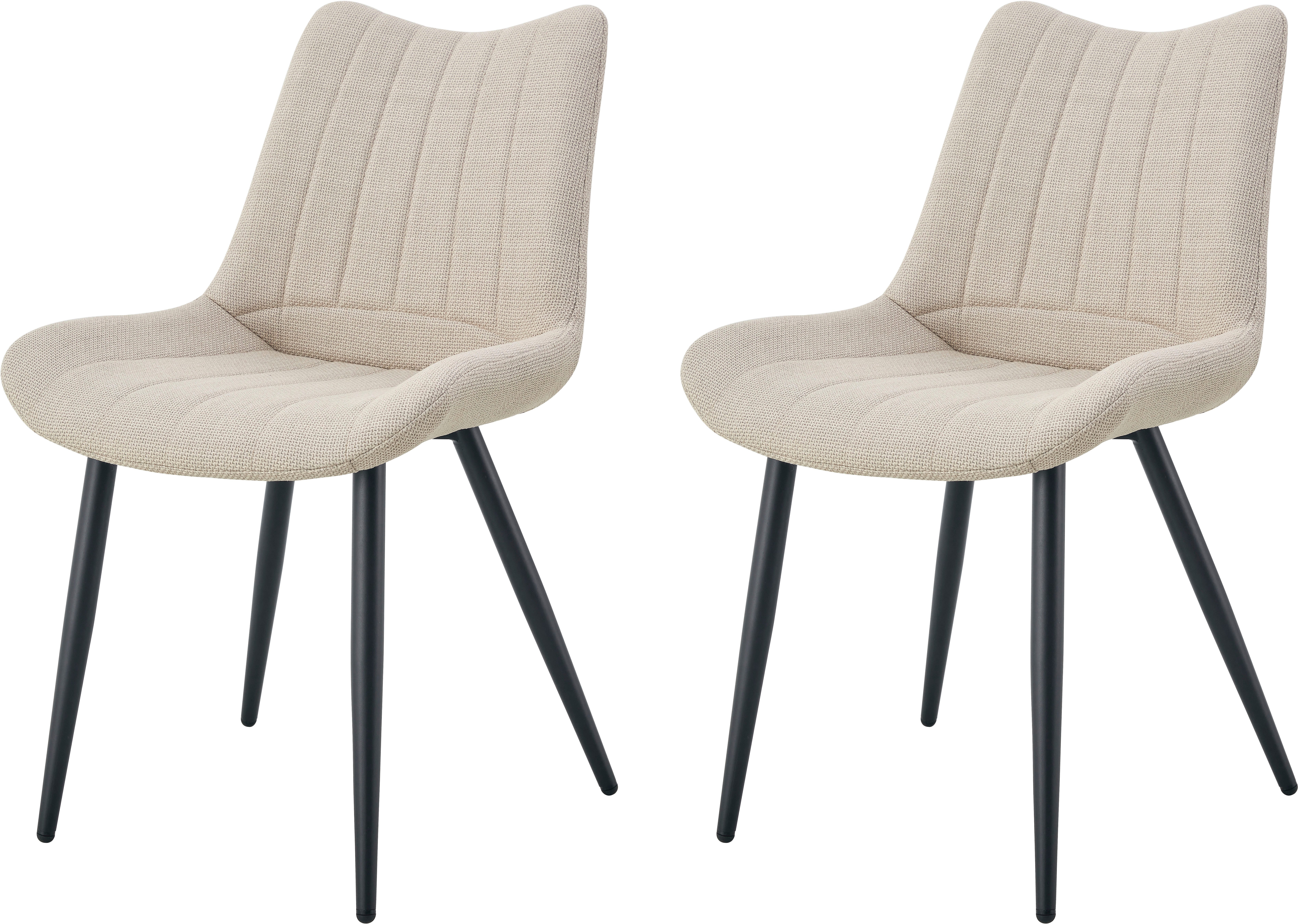 Home affaire Esszimmerstuhl DAWSON, 2er Set, mit Metallgestell in matt schwarz (Set, 2 St), in verschiedenen Farben, Belsatbarkeit pro Stuhl 120 kg