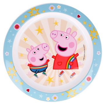 Peppa Pig Kindergeschirr-Set Peppa Wutz Kinder Geschirr-Set 5 teilig (5-tlg), 1 Personen, Kuststoff, Becher Teller Schüssel Besteck