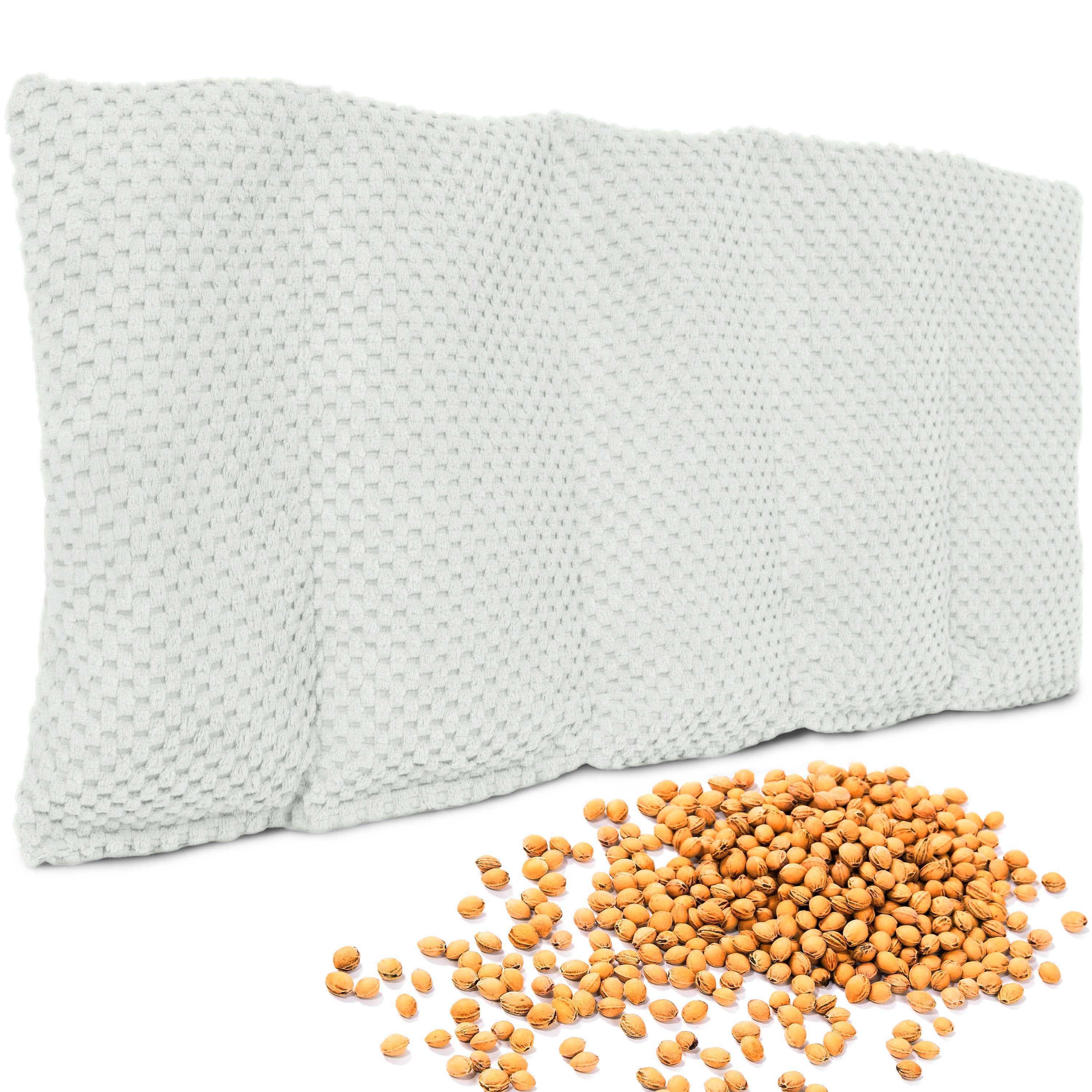 Amilian Подушка з вишневої кісточки 55x20 cm – Грелки / Kältekissen mit 100 % Kirschkernen, mikrowellengeeignet, ideal zum Entspannen zu Hause, für Mikrowelle, Rücken, Nacken, Schulter, Bauch