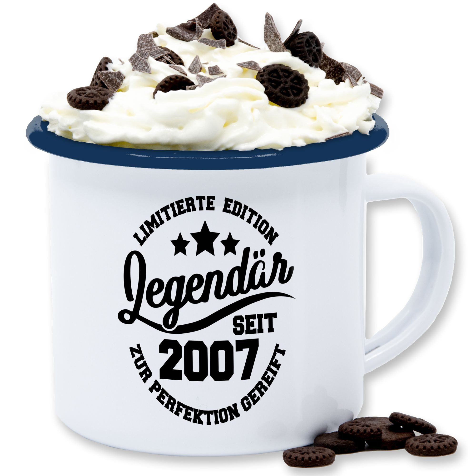 Shirtracer Tasse Legendär seit 2007 - schwarz, 1-tlg., Stahlblech, 18. Geburtstag Tasse
