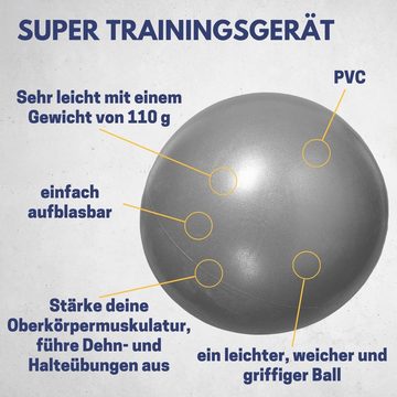 Best Sporting Sitzball Pilates Ball 22 cm in anthrazit I Gymnastikball klein aufblasbar, Ein leichter, weicher und griffiger Ball.
