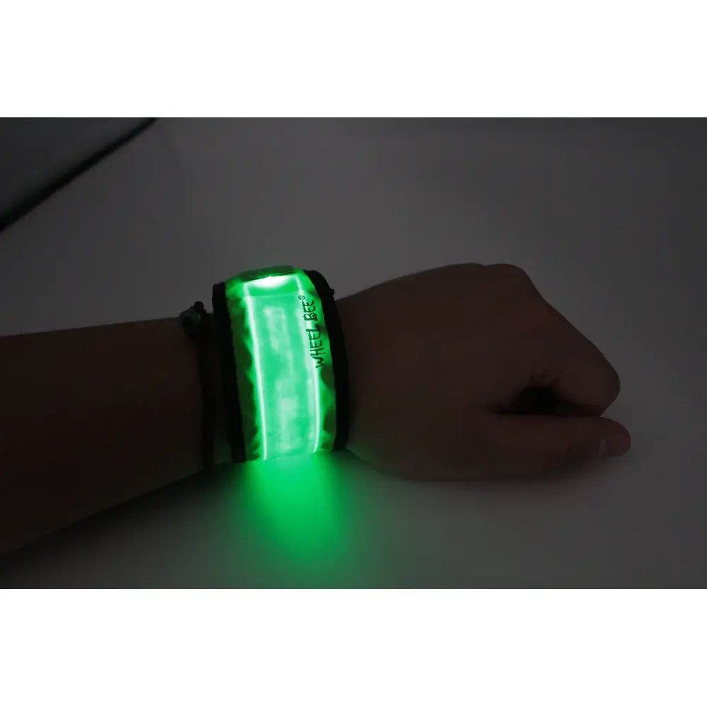 Schildkröt Funsports Kinderfahrradhelm Wheel Bee LED Slap Light green (Leuchtband), Polybag