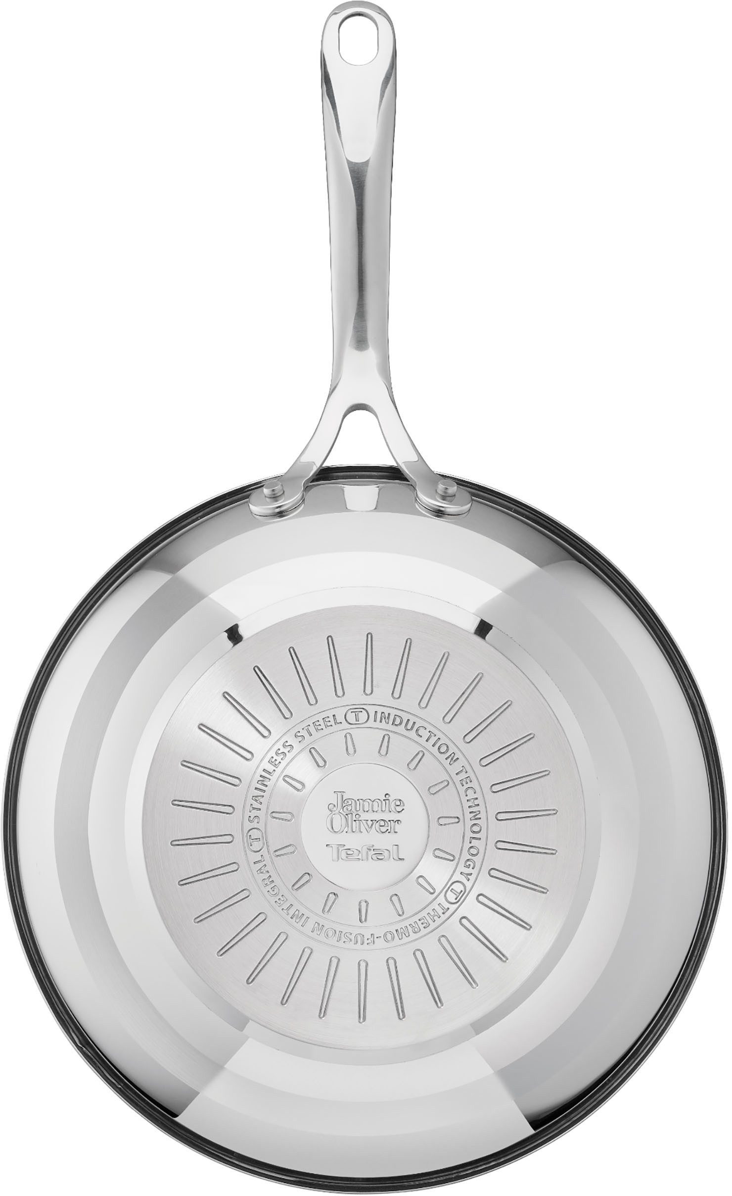 Tefal Wok Jamie Oliver E31019 Cook Smart, Edelstahl, Antihaftversiegelung, Thermo-Signal, Induktion, Ø 28 cm
