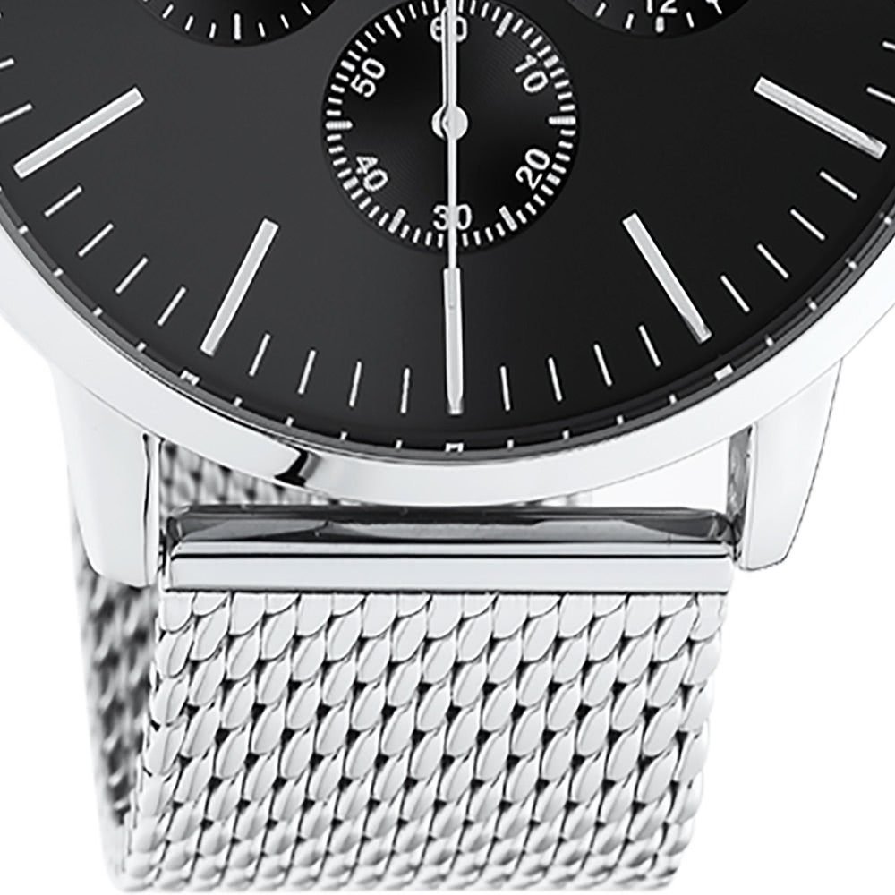 OOZOO Quarzuhr Oozoo Unisex Armbanduhr silber Analog, (Analoguhr), Damen, Herrenuhr rund, groß (ca. 45mm) Edelstahlarmband, Casual-Style