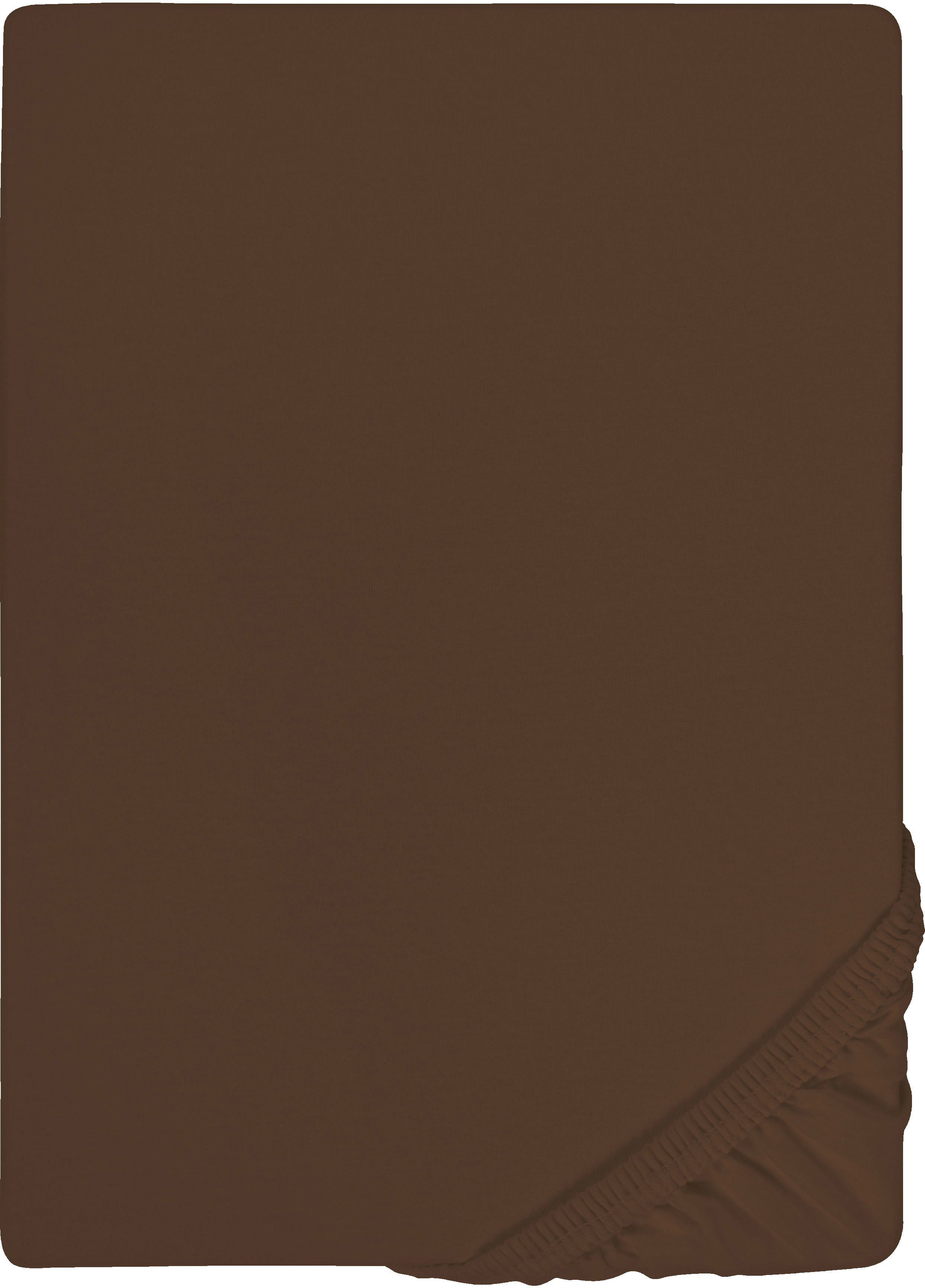 Biberna Spannbettlaken THEA Baumwoll-Jersey mit Elasthan, 160 g/m², Jersey-Elasthan, Gummizug: rundum, (1 Stück), Bettlaken für Matratzen bis 25 cm Höhe, pflegeleicht, bügelfrei