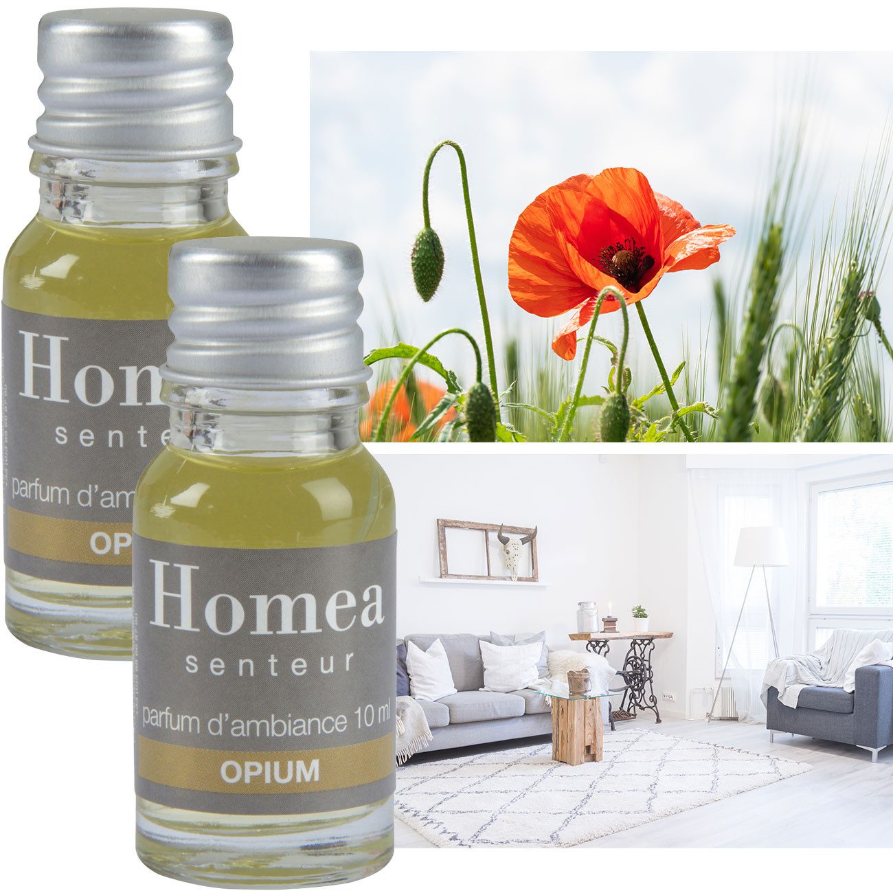 Homea Duftöl Opium (10ml) - Sinnliches Vanille-Kaffee-Aroma für Zuhause (2-St), Auch für Potpourri oder Aromabrenner geeignet