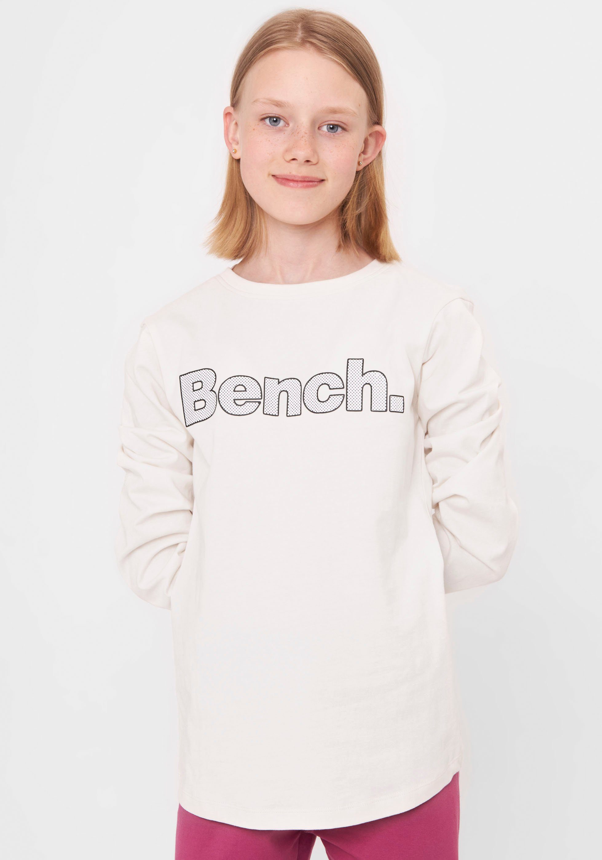 Bench. Langarmshirt GEMMYG mit Logodruck WINTERWHITE | Shirts