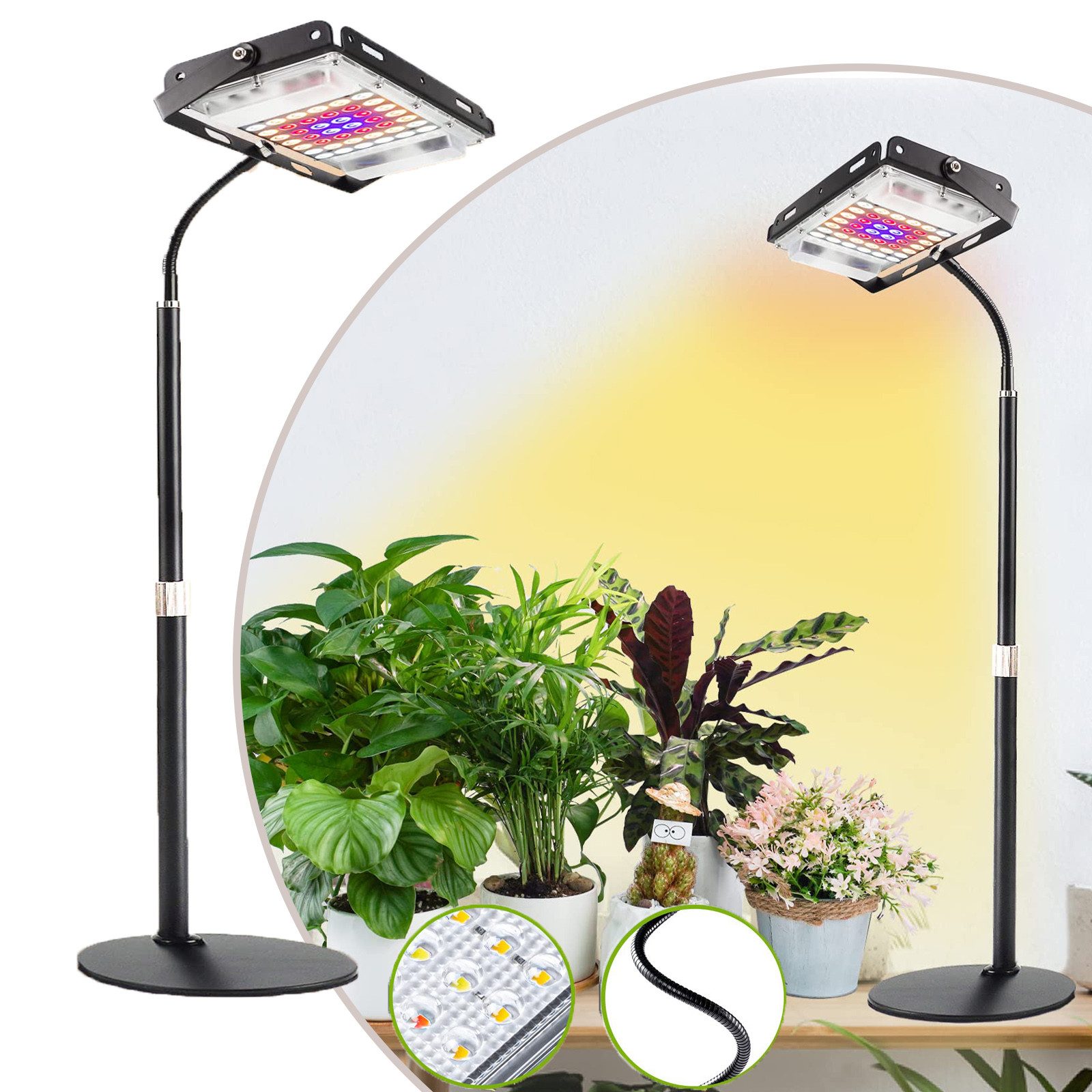 Jibenhome Pflanzenlampe Vollspektrums Pflanzenlicht, Dimmbar Wachstumslicht günstig online kaufen