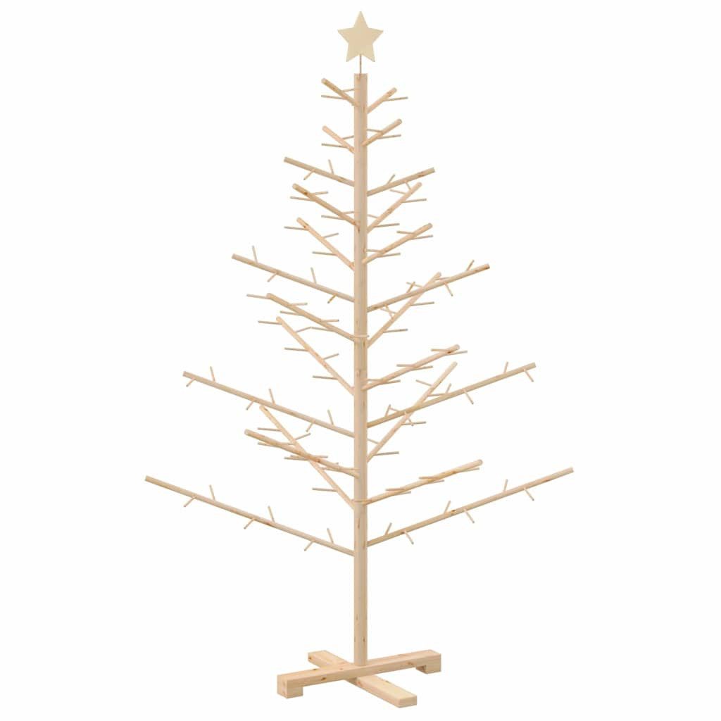 vidaXL Künstlicher Weihnachtsbaum Holz Weihnachtsbaum mit Ständer Natur 150 cm Massivholz Kiefer