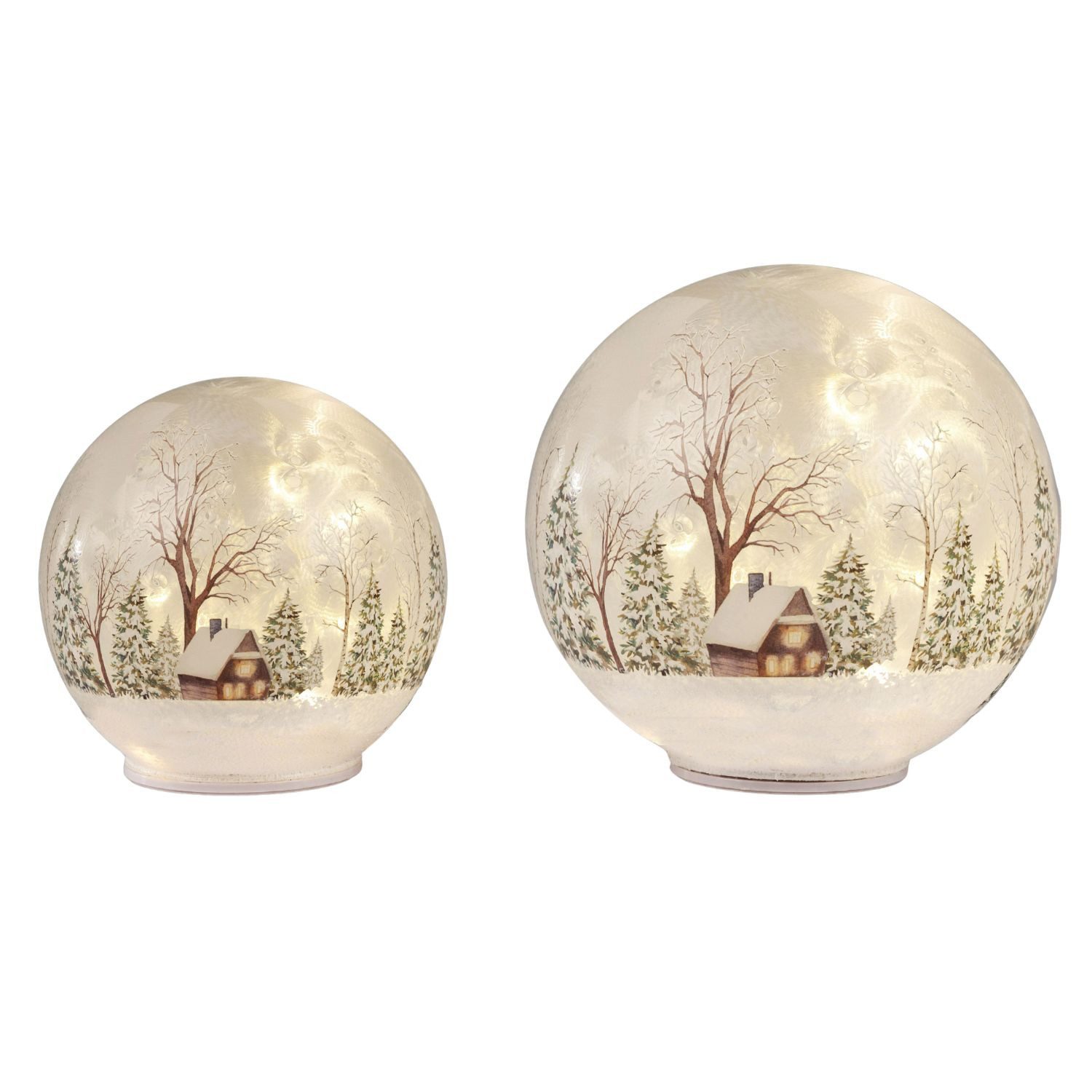 formano LED Kugelleuchte Winterlandschaft, LED, Drehend, mit Timer, Weiß, Winterlandschaft, H: cm