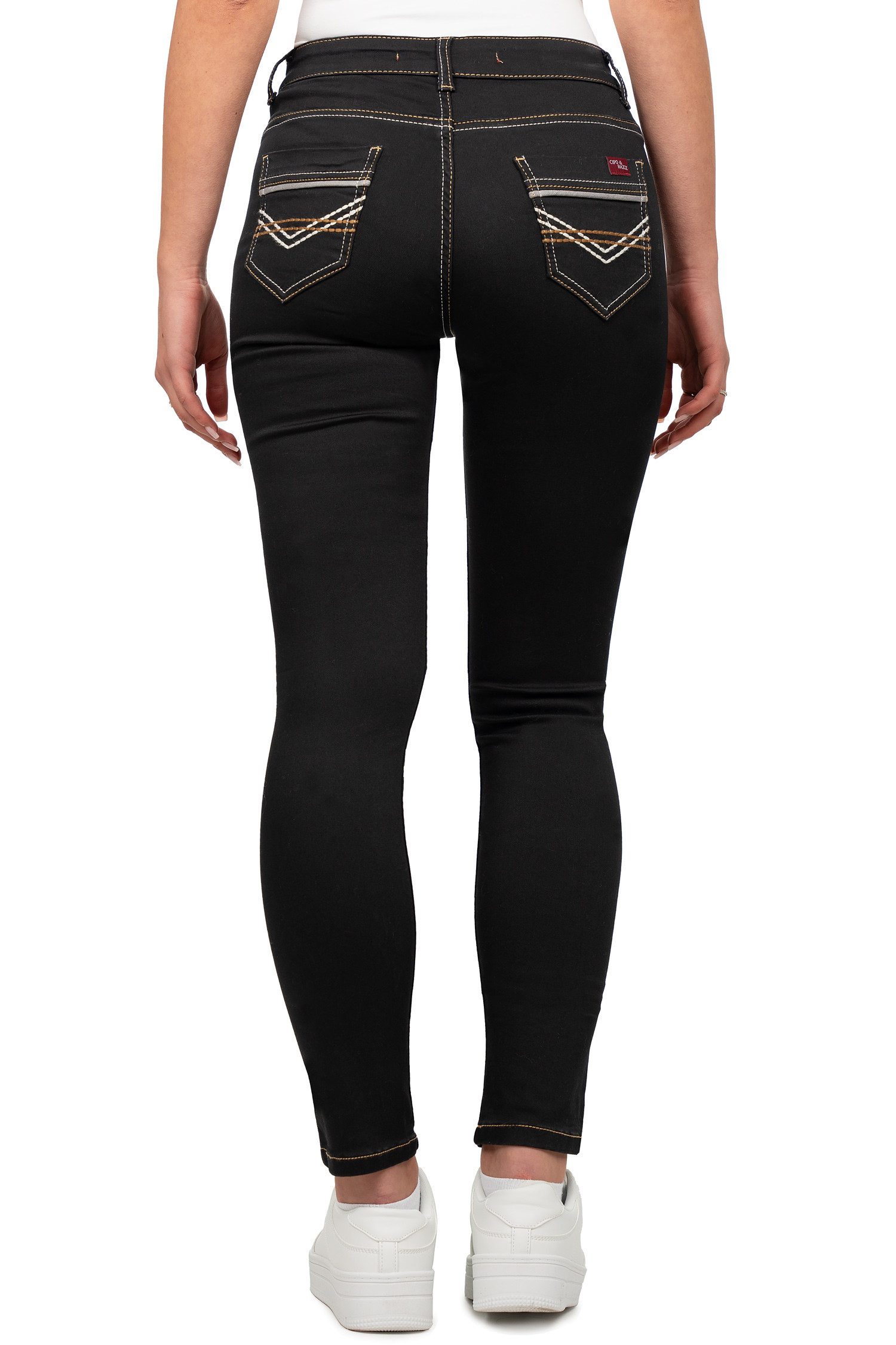 Cipo & Baxx 5-Pocket-Jeans Low Waist Hose BA-WD256 (1-tlg) Stonewashed mit günstig online kaufen