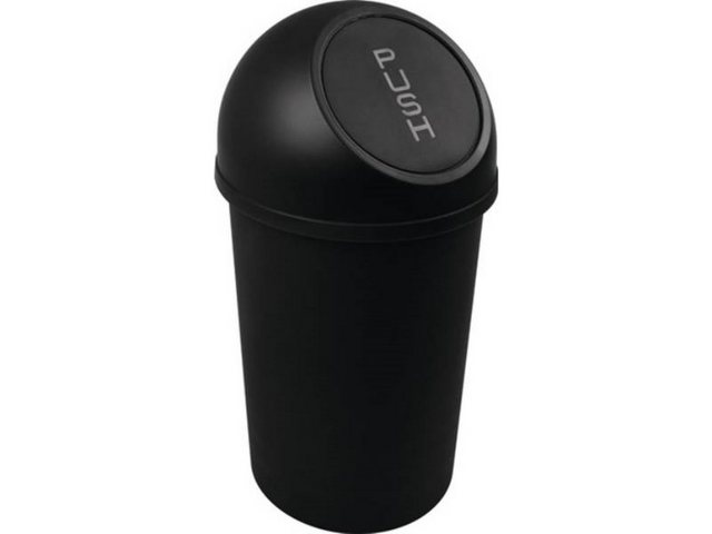 HELIT Mülleimer “Abfallbehälter H490xØ253mm 13l schwarz HELIT mit Einwurfklappe · stoßfester Kunststoff · Kopfteil abnehmbar”
