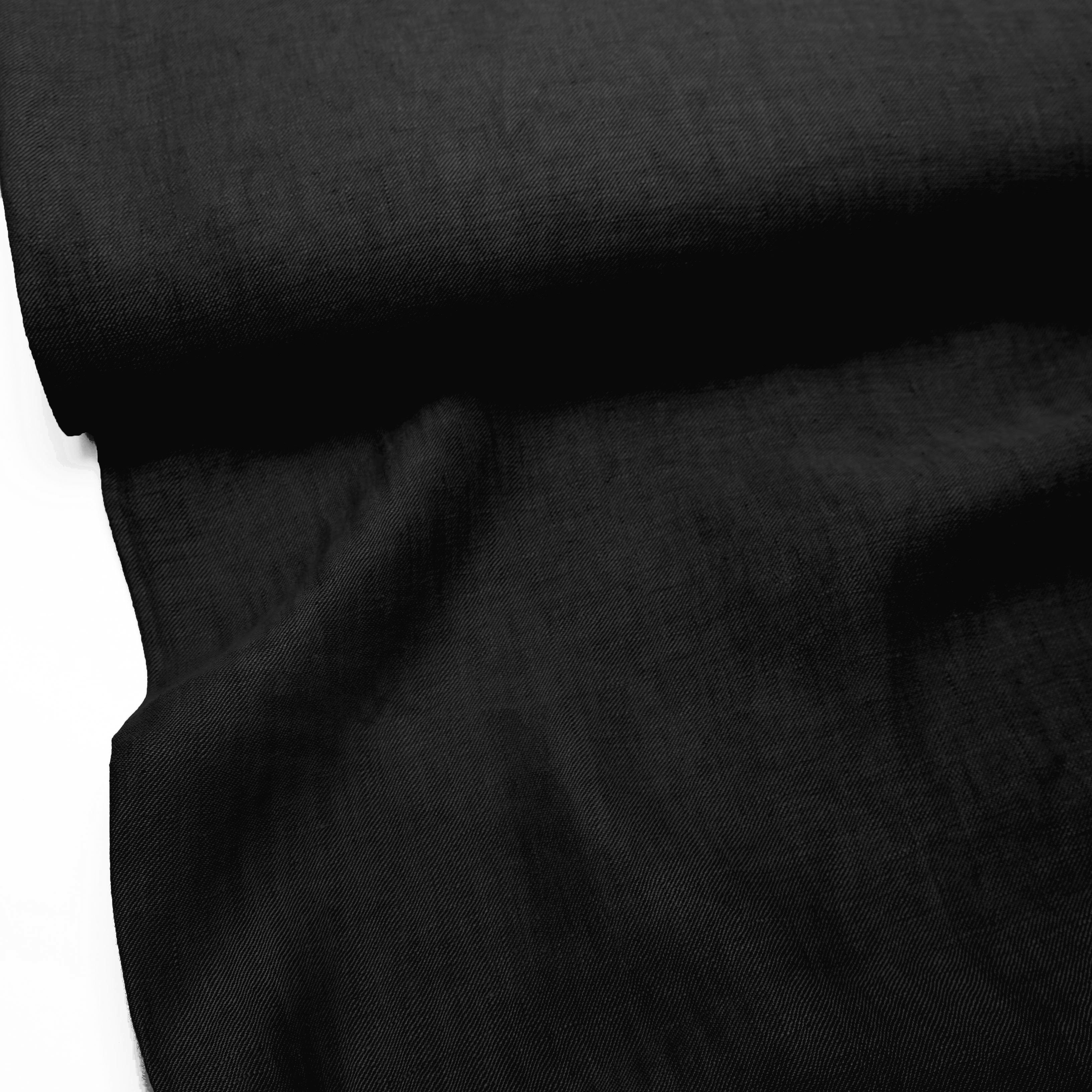 larissastoffe Stoff Leinenstoff Meterware schwarz Feinleinen Premiumqualität, Meterware, 50 cm x 150 cm