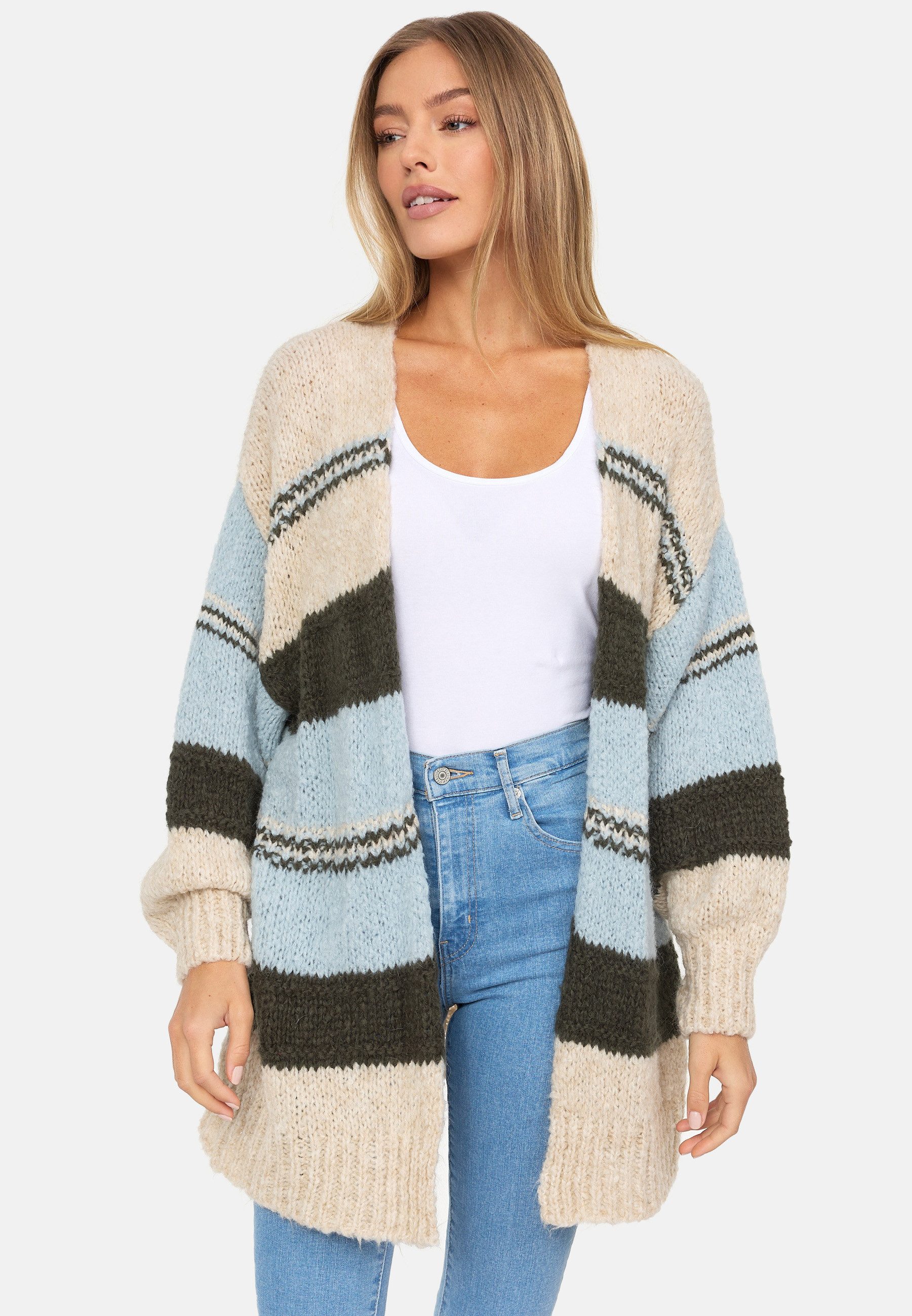 Decay Strickjacke 3156 (1-tlg) Unifarbe günstig online kaufen