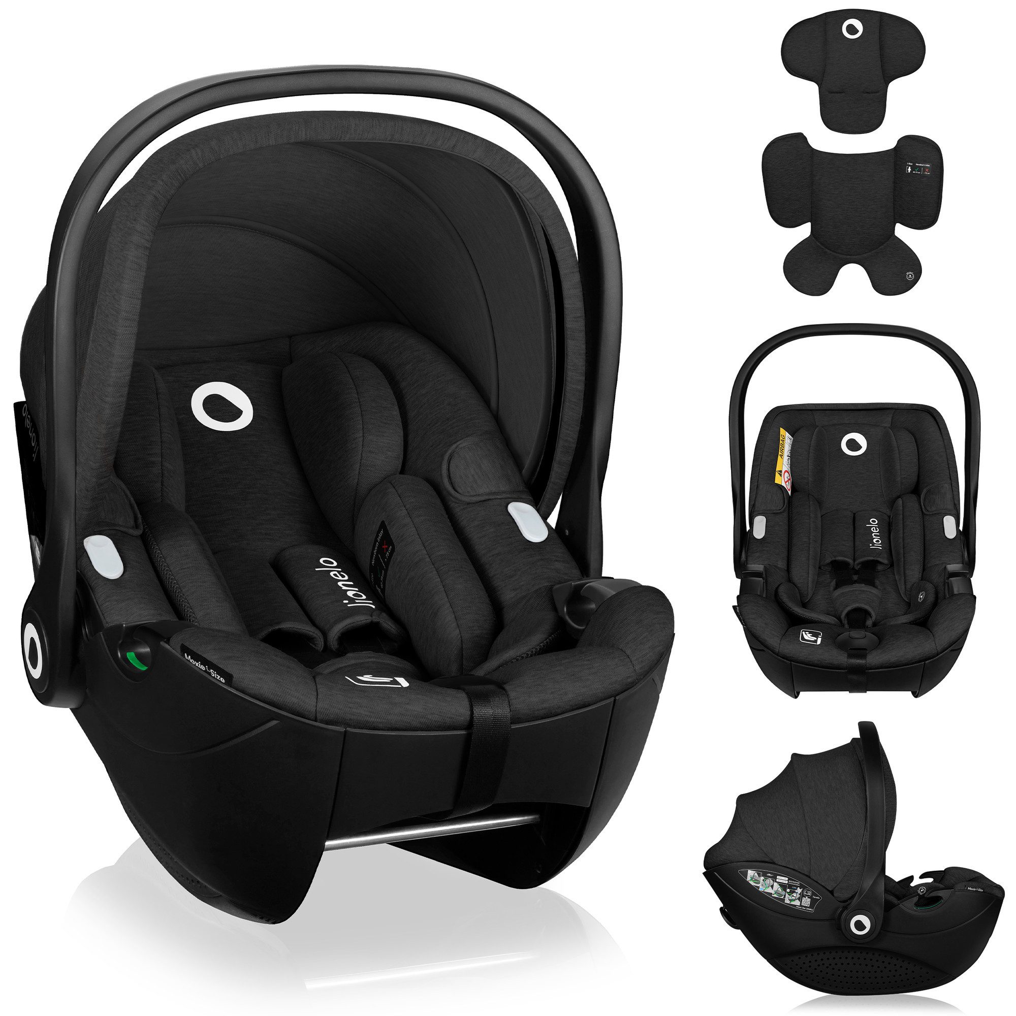 lionelo Autokindersitz MOXIE I-SIZE, ab: ab Geburt, ab: 40 cm, bis: 87 cm, (Set), Bambusbezug/Memory Foam/Dri-Seat/RWF/Seitenschutz/i-Size