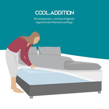 Bettlaken Temperaturregulierendes Zusatzlaken Cool.Addition, Ideales Schlafklima, SleepCOOL, 1. Lage Silikon mit PCM- Kapseln 2. Lage Textil 100% PES, Gummizug: Rundum, (1 Stück)
