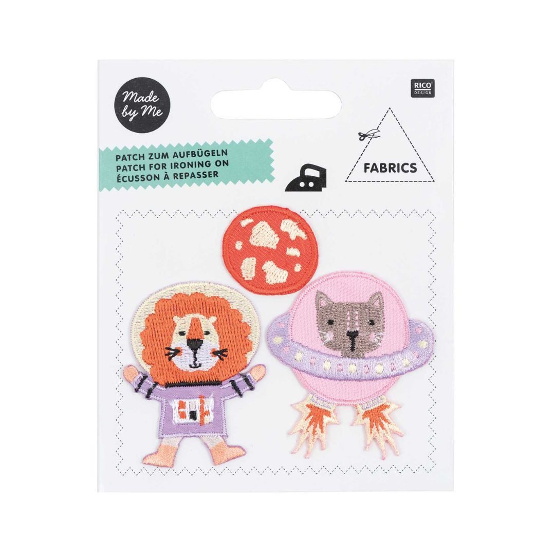 suebidou Aufnäher Patches "Kleine Astronauten" rosa 3 teilig