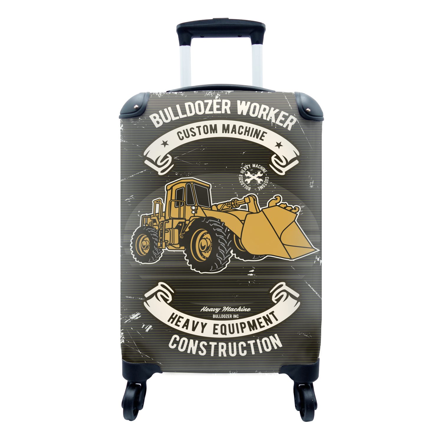 MuchoWow Handgepäckkoffer Bulldozer - Retro - Angebot, 4 Rollen, Reisetasche mit rollen, Handgepäck für Ferien, Trolley, Reisekoffer | Handgepäck-Koffer