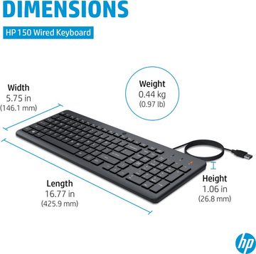 HP 150 Kabelgebundene Tastatur USB-Tastatur