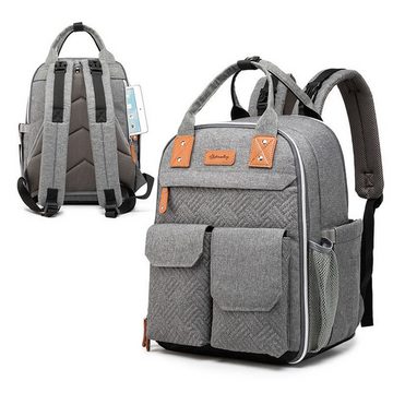 WISHDOR Wickelrucksack Wickeltasche Rucksack Baby Multifunktions-Babytaschen Wärmeisolierte (Windeln Babyflasche Milchfläsche Rucksack Tasche mit Flaschenhalter, Multifunktional, Babytasche, Wickelrucksack), tragbarer Wickelauflage Isoliertasche Schnullerhalter Kinderwagengurte