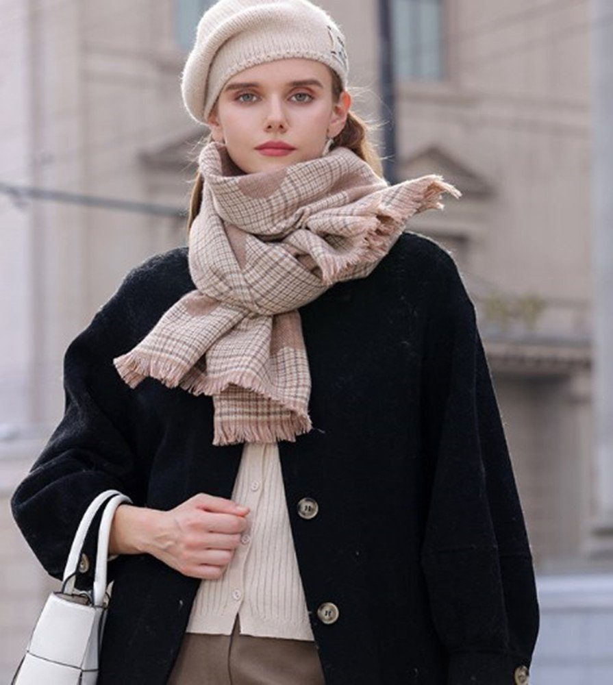 XDeer Modeschal Damen Schal,kuschelweich Karo,Winter Schal Poncho Qualität, Damen Halstuch Geschenk für Frauen Herzform Druck