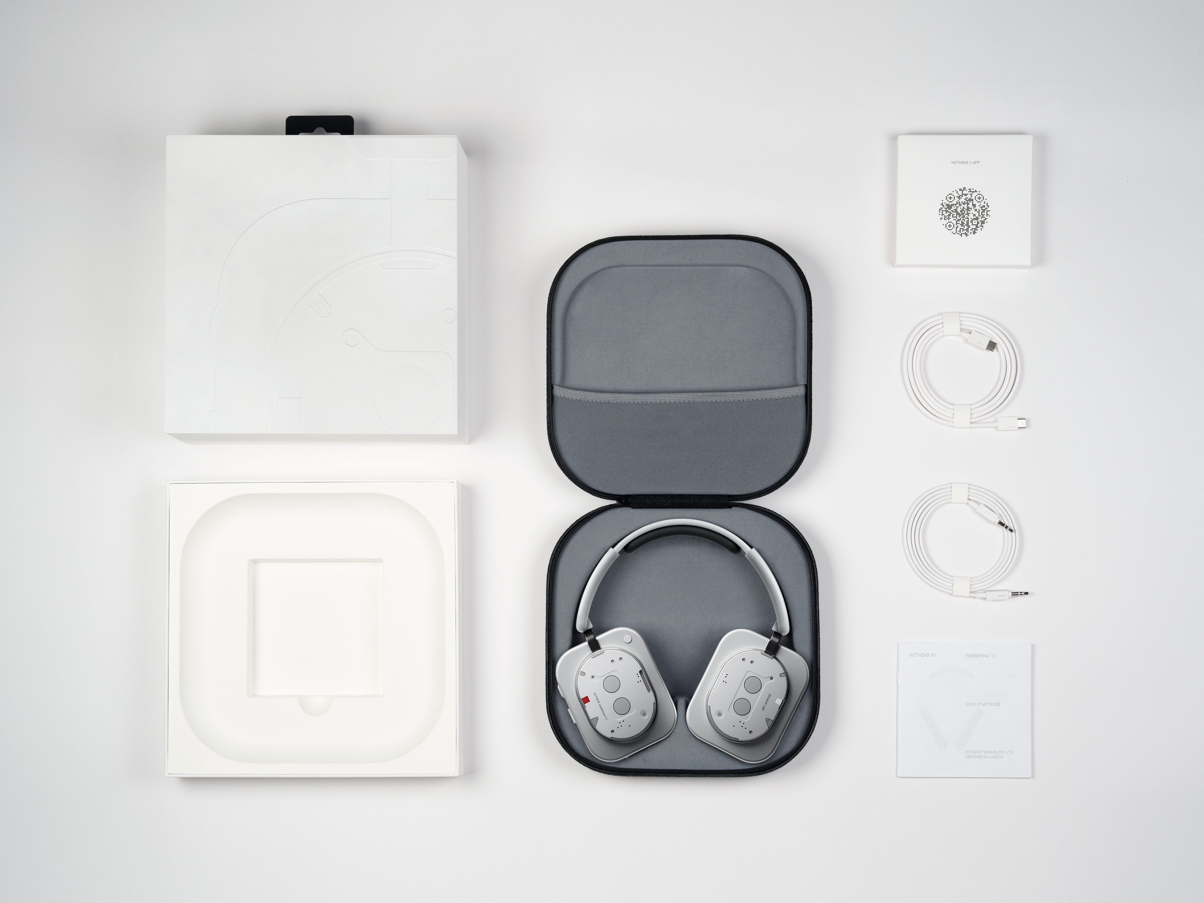 NOTHING Headphone (1) Over-Ear-Kopfhörer (Active Noise Cancelling (ANC), Hi-Res, On-Ear-Erkennung, Transparenzmodus, Bluetooth)