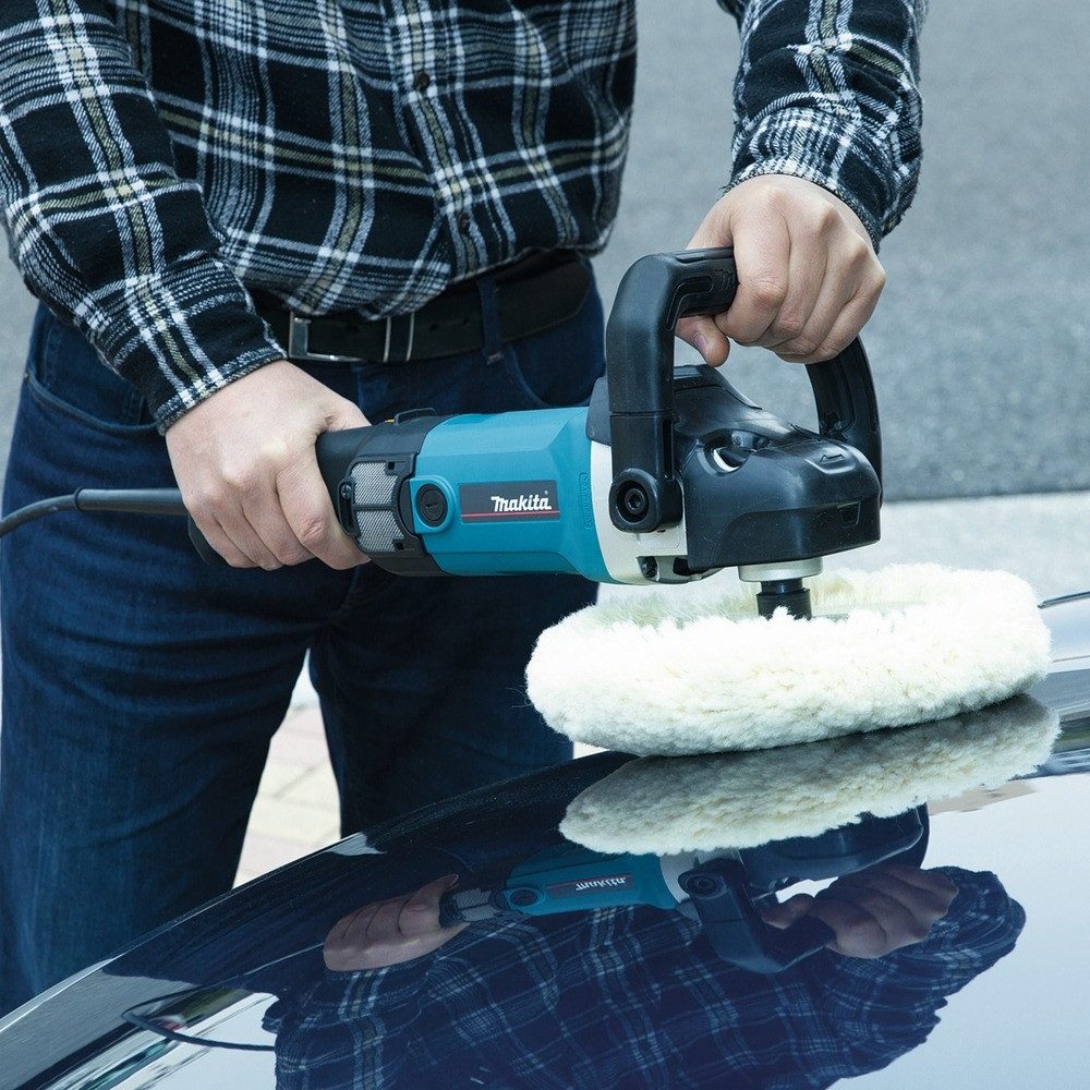 Makita Exzenterschleifer, max. 3200 U/min, Rotationsschleifer 1.200 W, 9237CB, 180 mm - im Karton