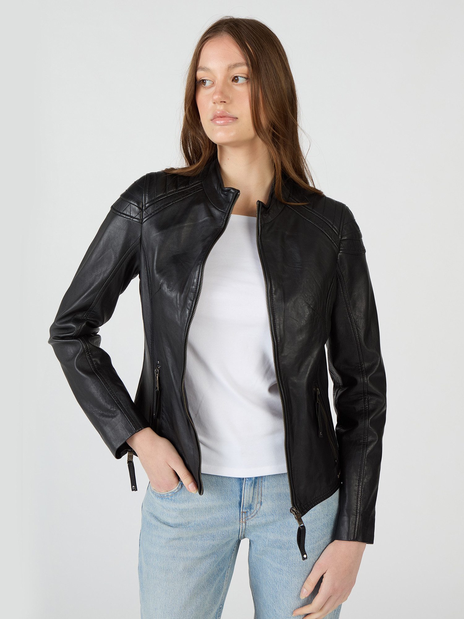 Lederjacke Water